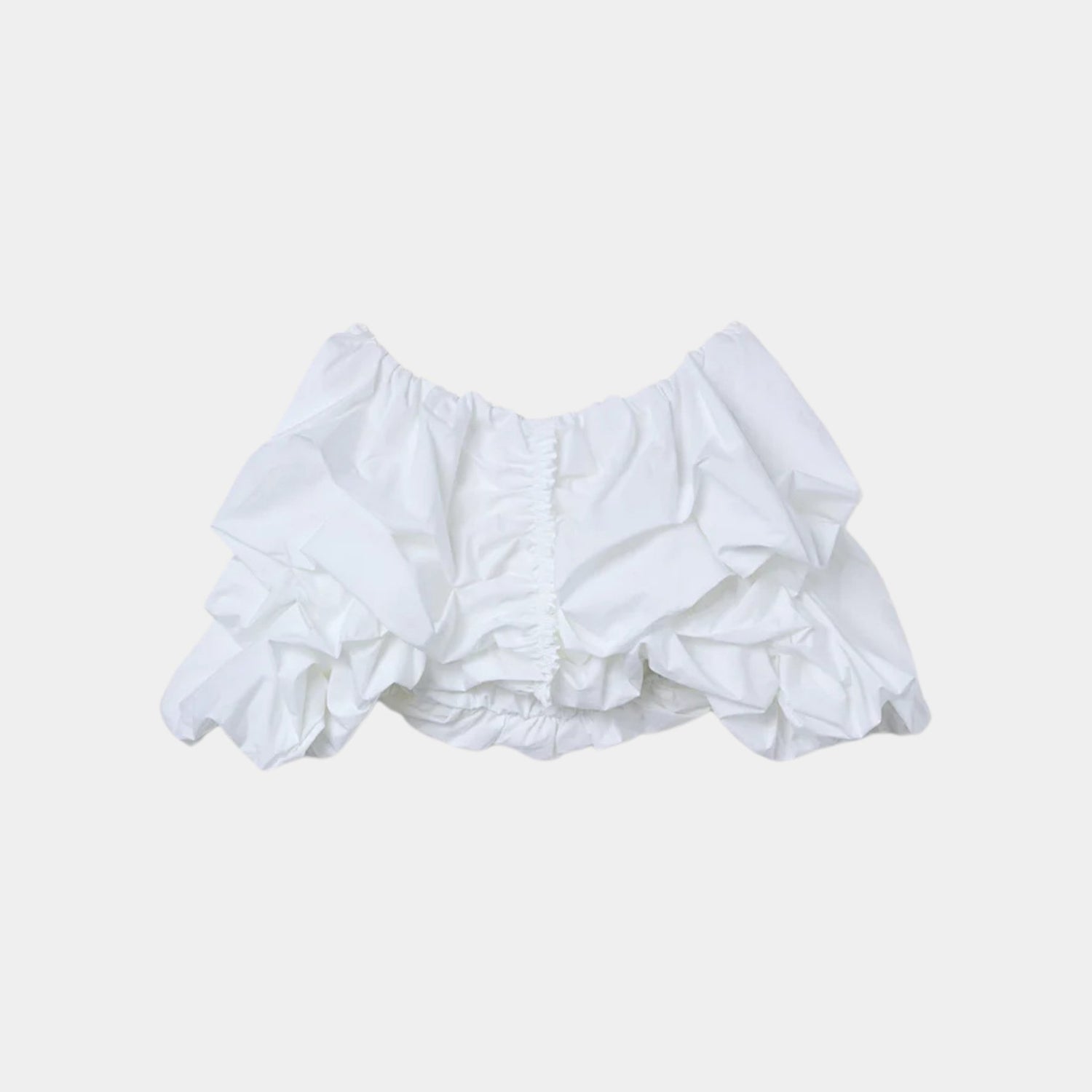 Pucci Crop Blouse With Open Shoulders, White, Front