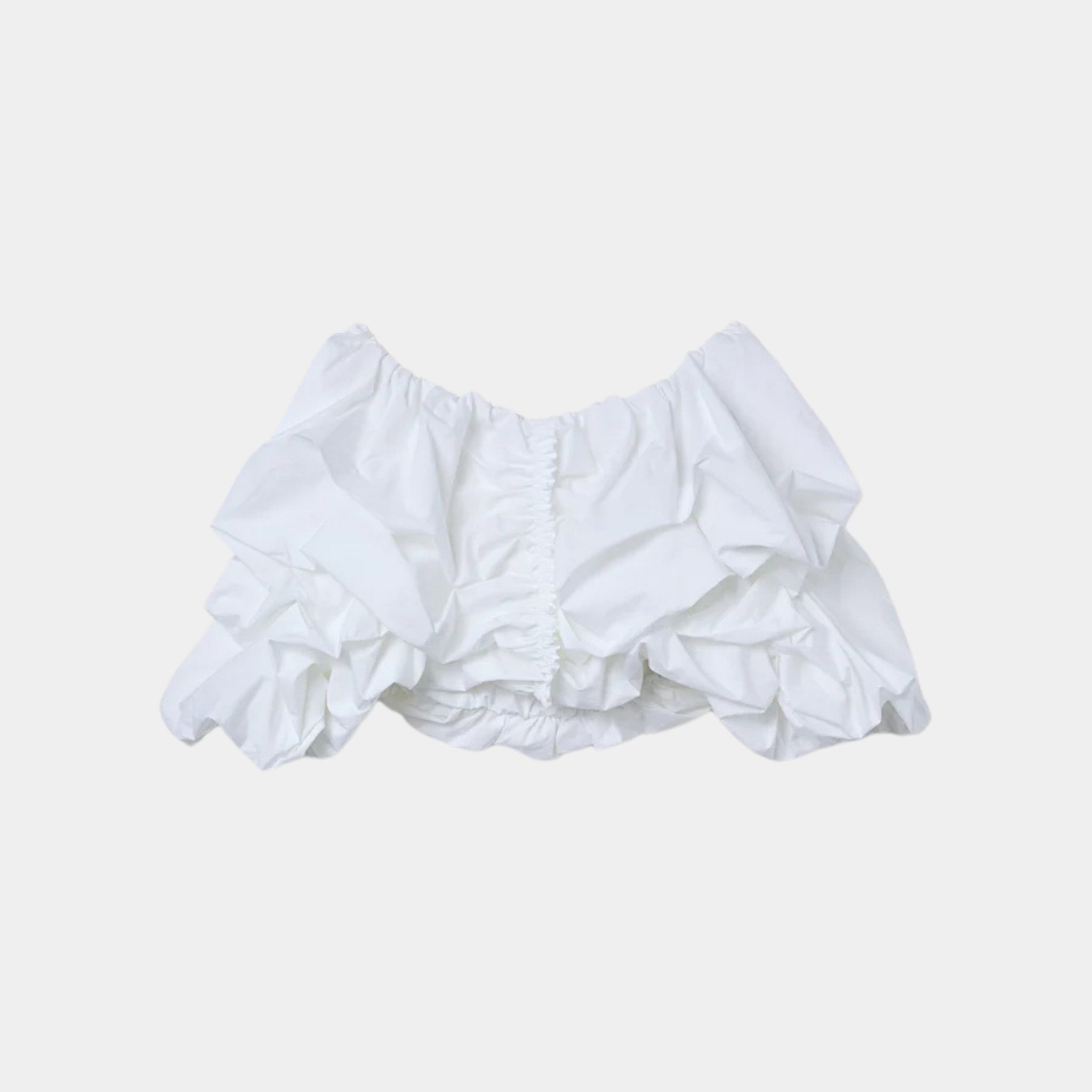 Pucci Crop Blouse With Open Shoulders, White, Front