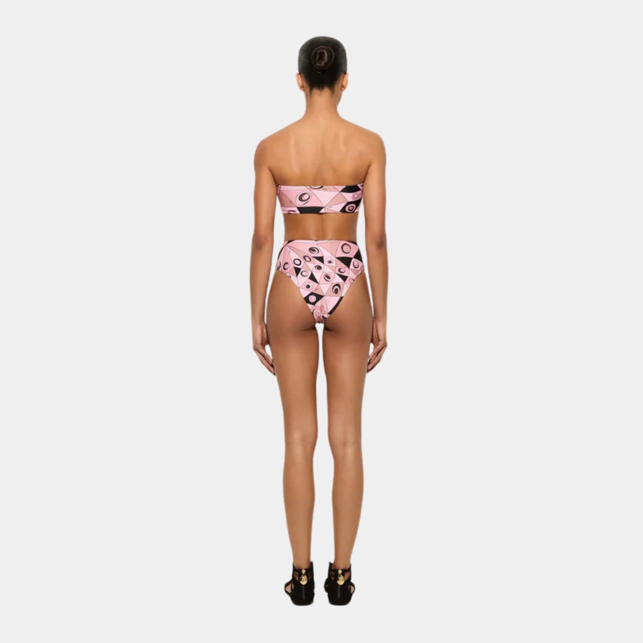 Pucci Occhi Print Bikini Top, Nude, Model, Back