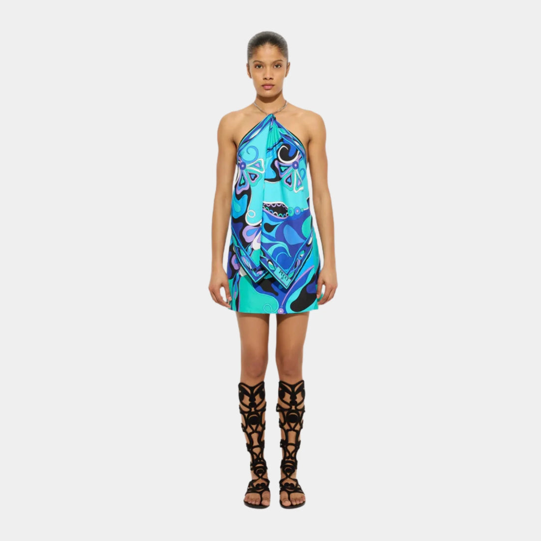 Pucci Orchidee Print Chain Top, Model, Front