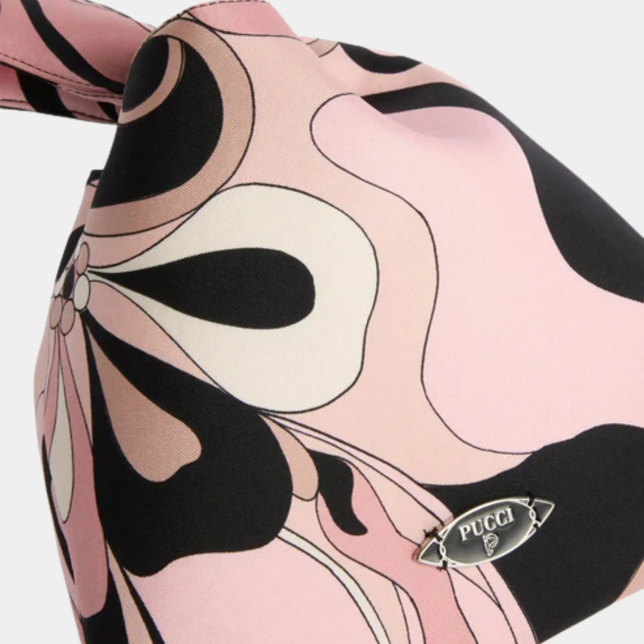 Pucci Orchidee Print Emilio Silk Bag, Nude, Close