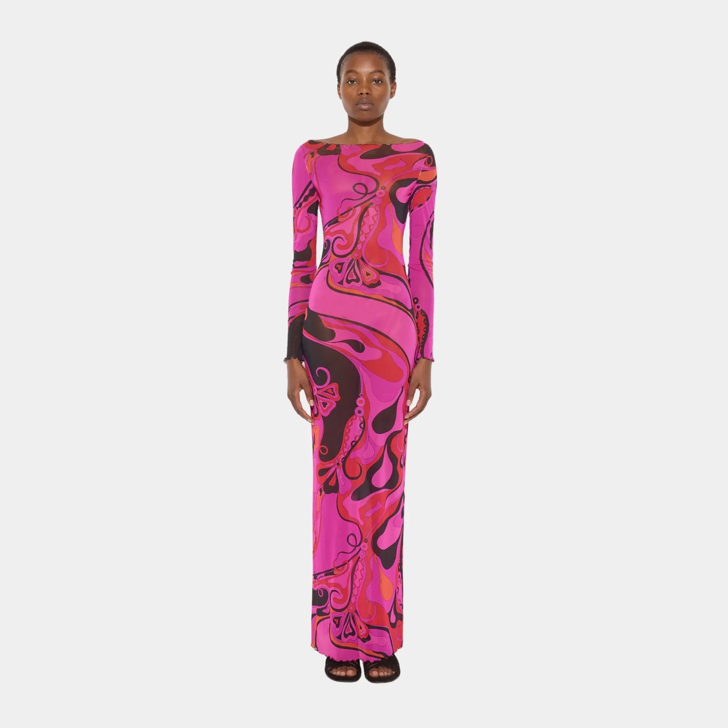 Orchidee Print Tulle Dress