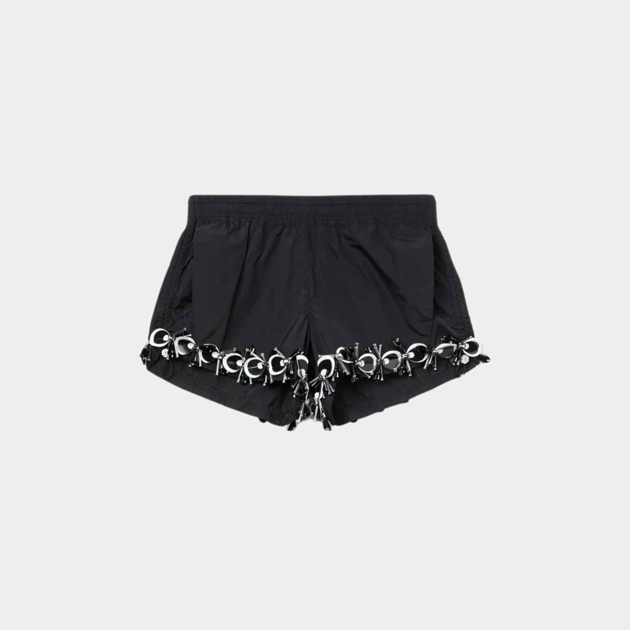 Pucci Shorts With Embroidery and Sequins, Black, Front