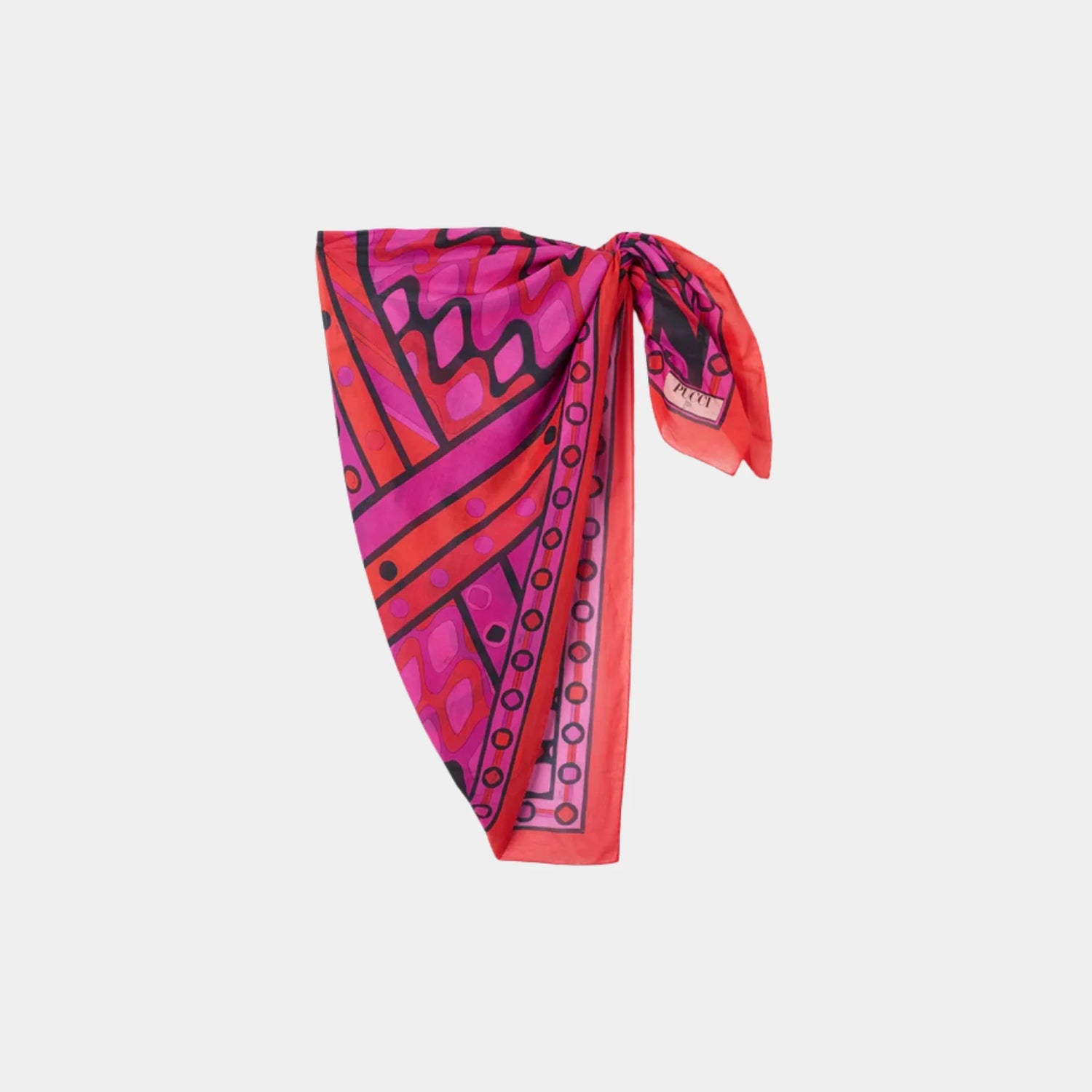 Pucci Vivara Print Cotton Sarong, Fuchsia, Front