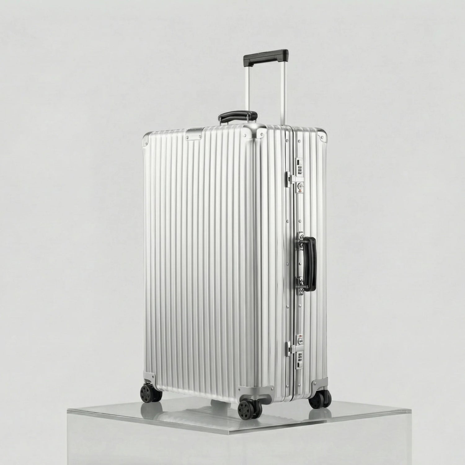 Rimowa Classic Check In L, Silver, Side