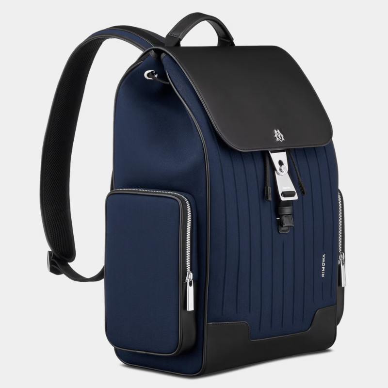 Rimowa Flap Backpack Large Never Still Collection, Navy Blue, Side View