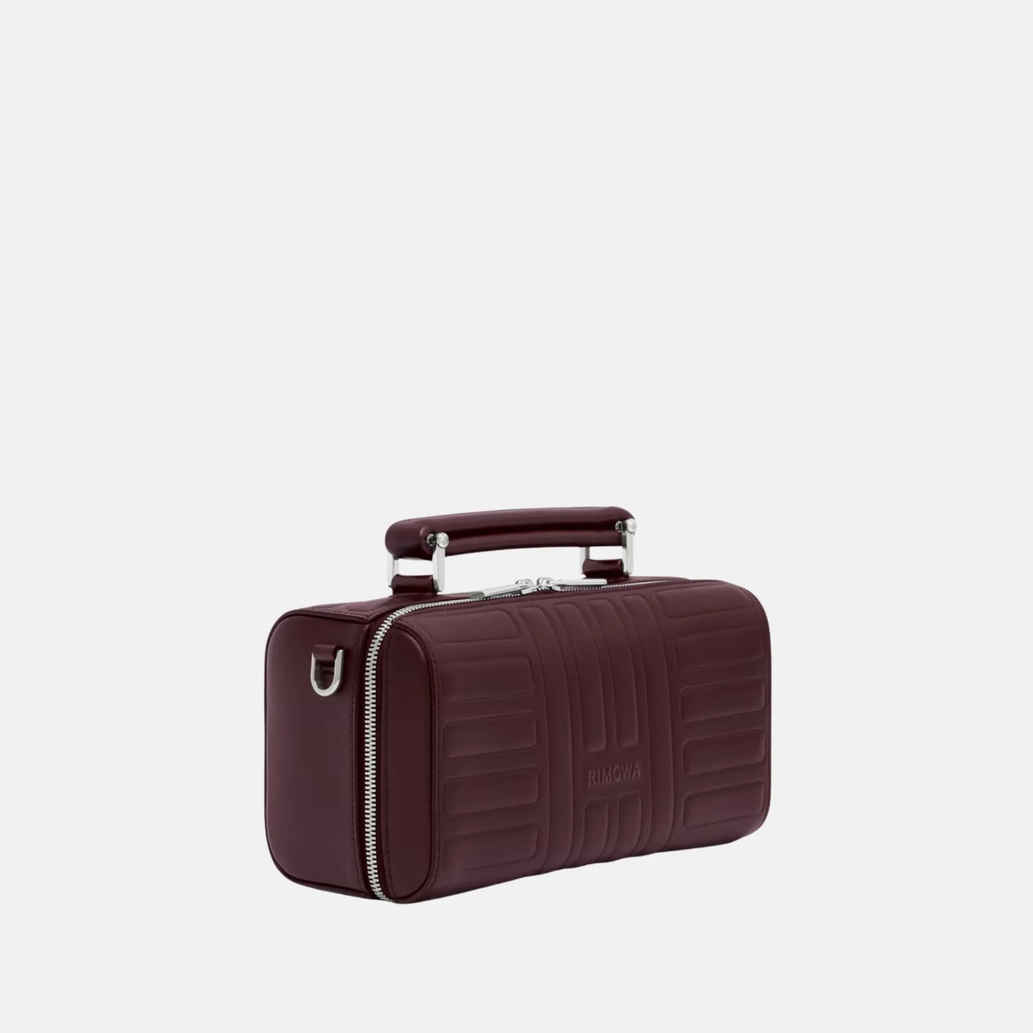 Rimowa Groove Leather Cross Body Bag Small, Burgundy, Side