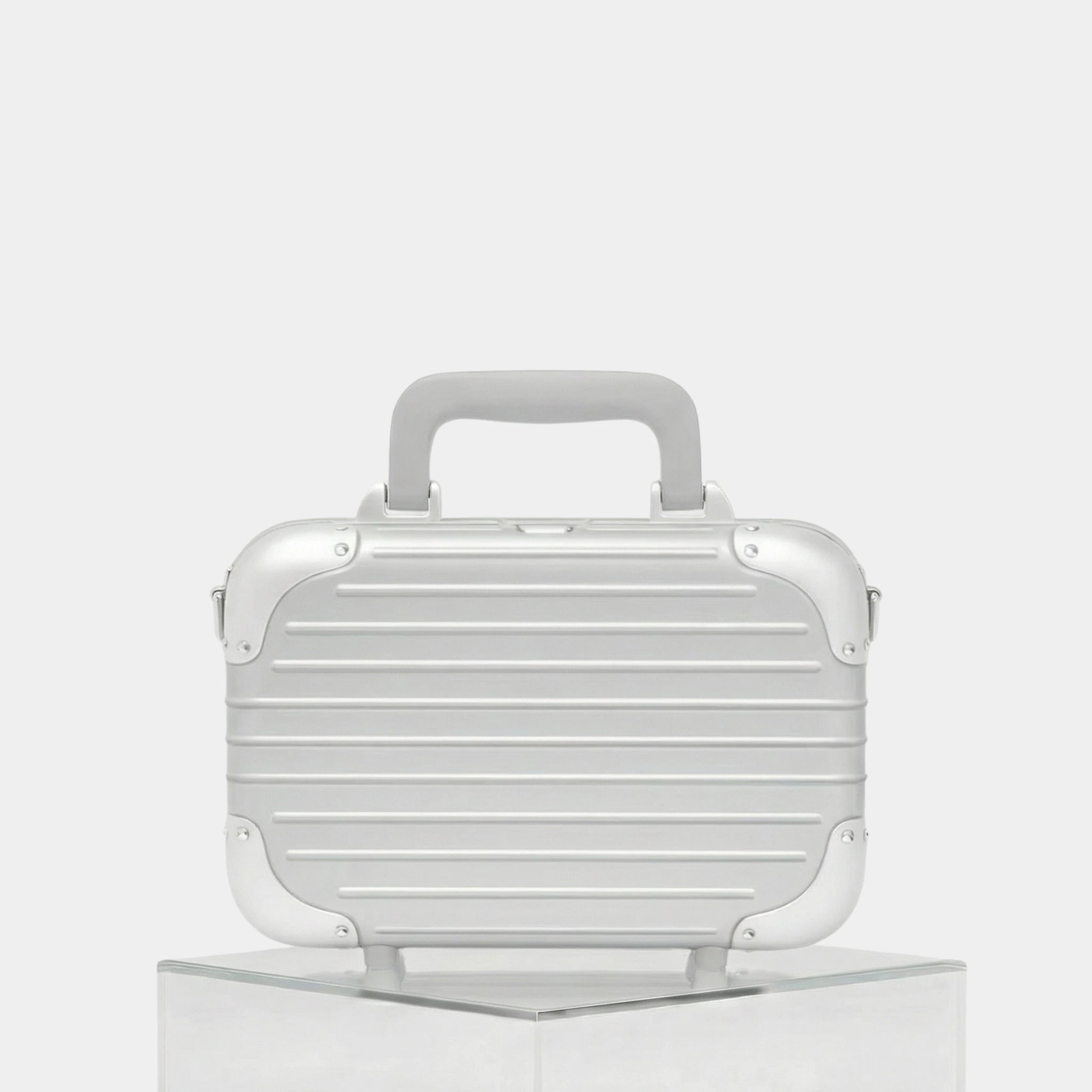 Rimowa Original Aluminium Cross Body Bag, Silver, Back