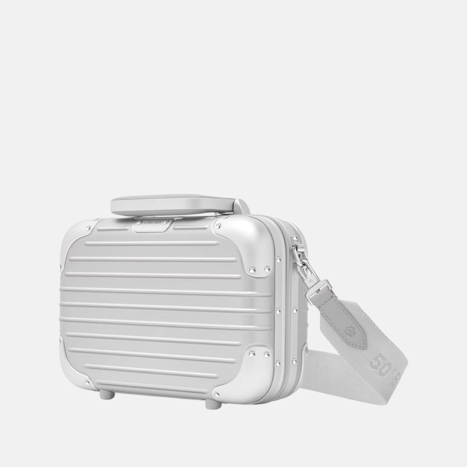 Rimowa Original Aluminium Cross Body Bag, Silver, Side