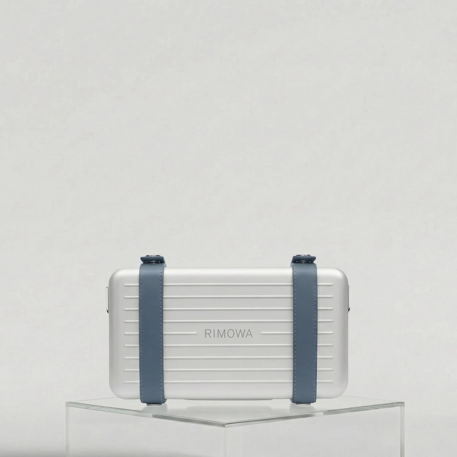 Rimowa Personal Aluminium Cross-Body Bag, Powder Blue, Front