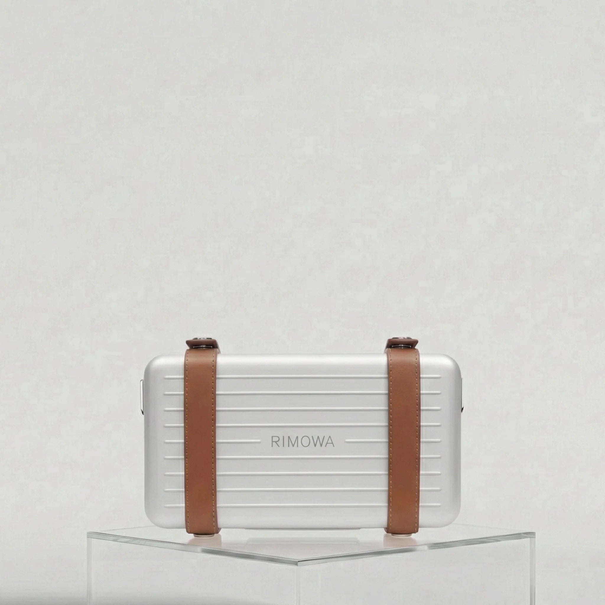 Rimowa Personal Aluminium Cross-Body Bag, Silver, Front