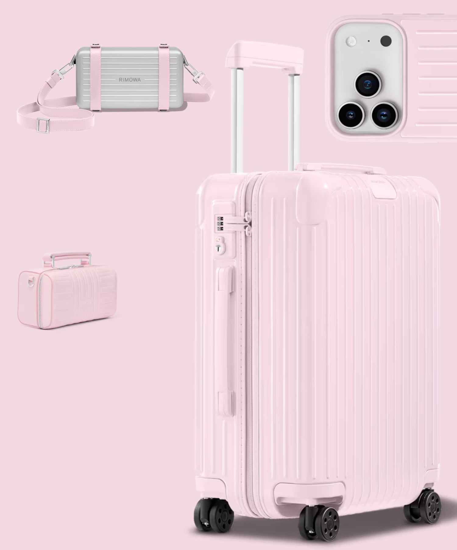 Pink travel luggage collection Dubai