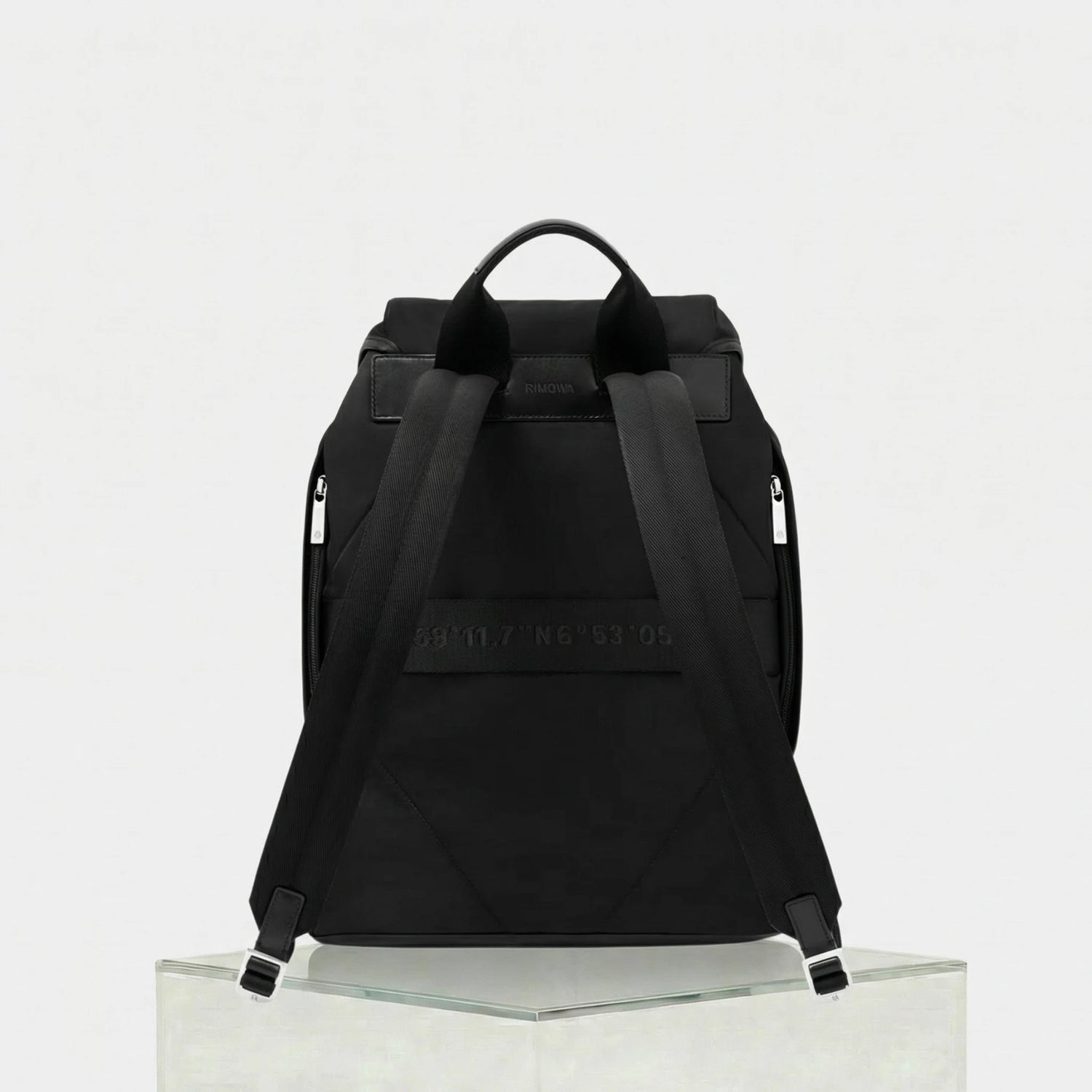 Rimowa Signature Nylon Flap Backpack Large, Black, Back