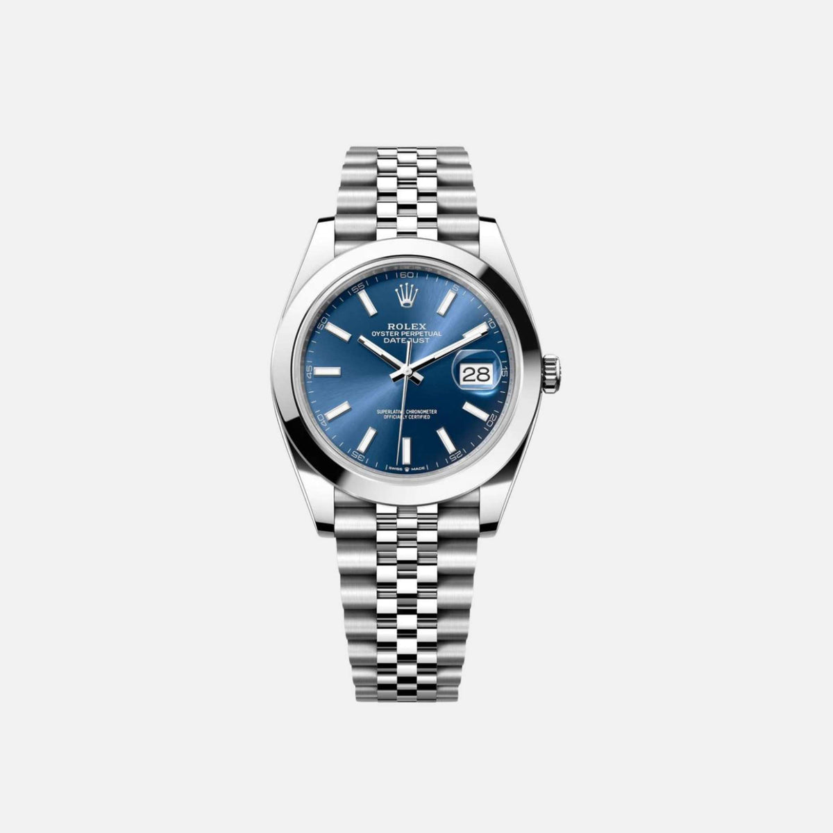 ساعة Datejust 126300 BLIJ بقرص أزرق Index مقاس 41 مم Jubilee من فولاذ Oystersteel