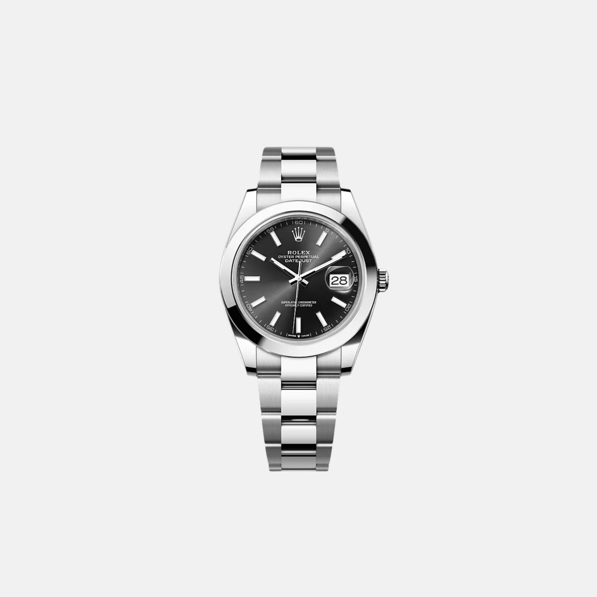 ساعة Rolex Datejust 41 للرجال بمينا سوداء من الفولاذ 126300-0011