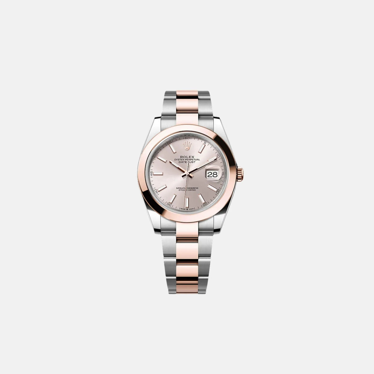 ساعة Rolex Datejust 41 Ref. 126301 SUIO بقرص Sundust من ذهب وردي مع سوار Oyster