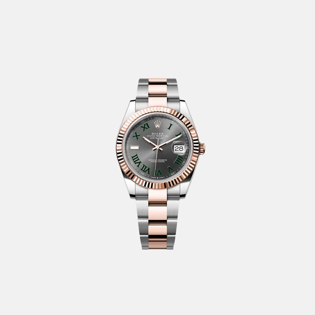 ساعة Datejust 41 126331 SLGRO بقرص أخضر Slate Roman من فولاذ Everose