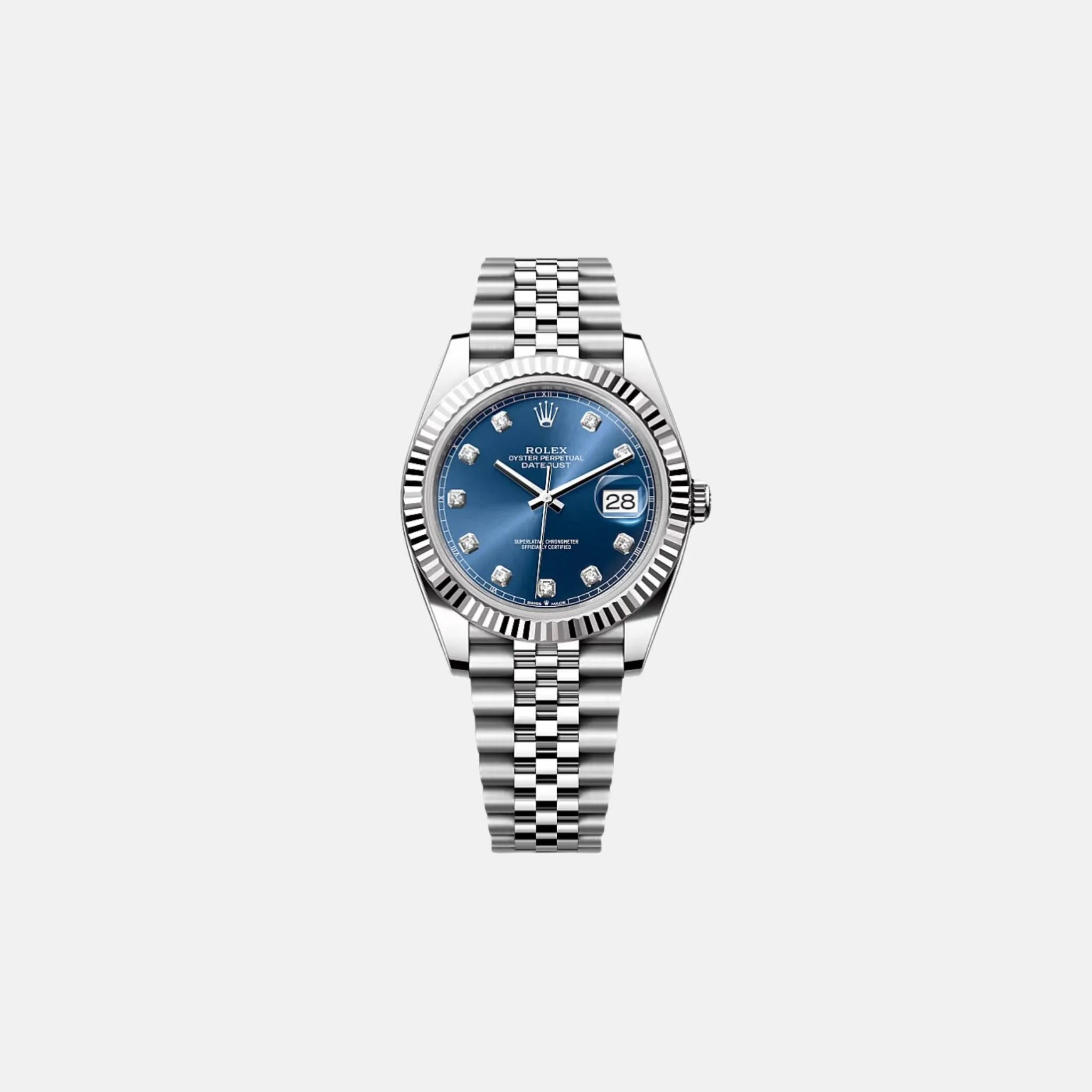 Rolex Datejust 41 126334-0016 Blue Diamond Dial Jubilee Bracelet