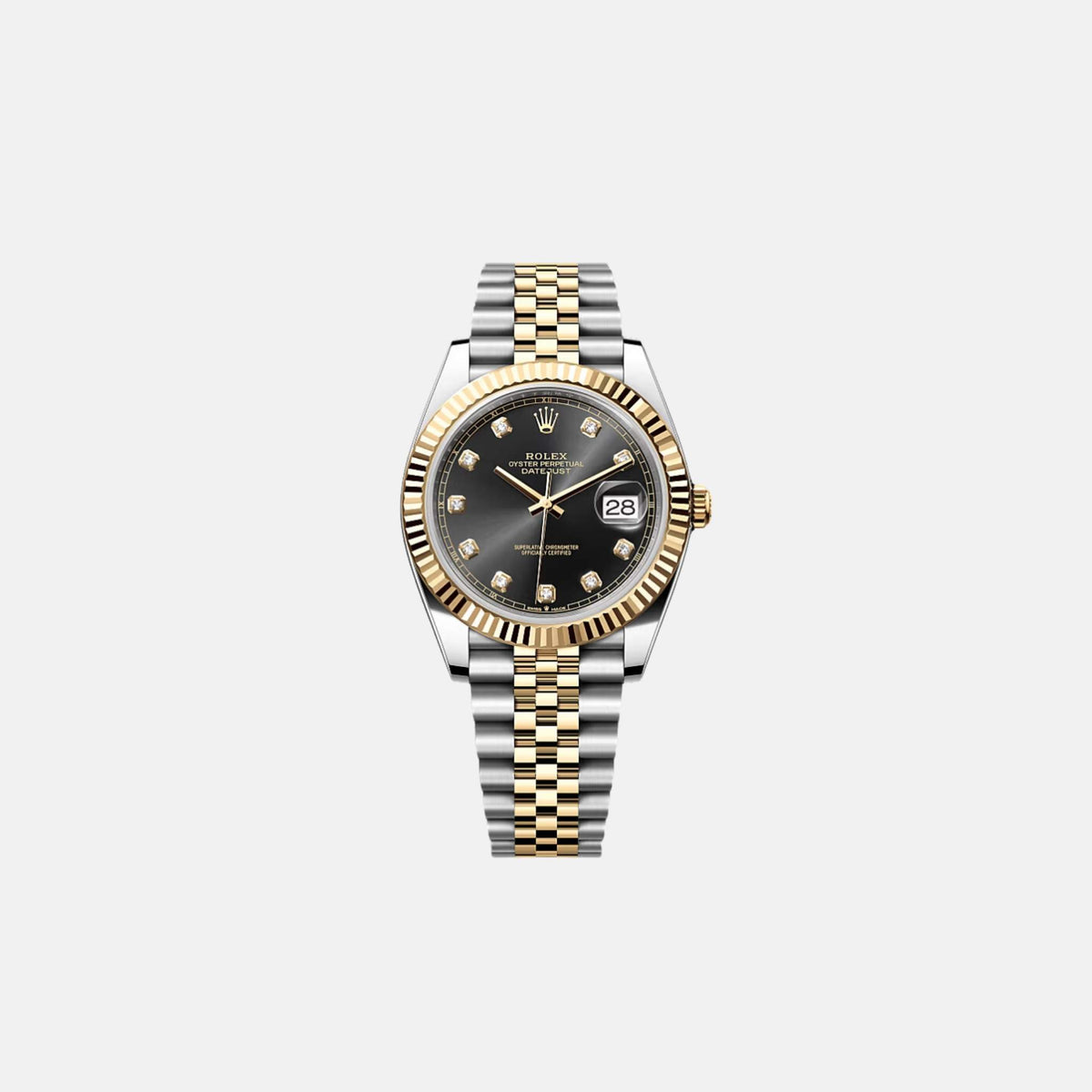 Datejust 41 M126333-0006 Black Diamond Dial Oyster Bracelet
