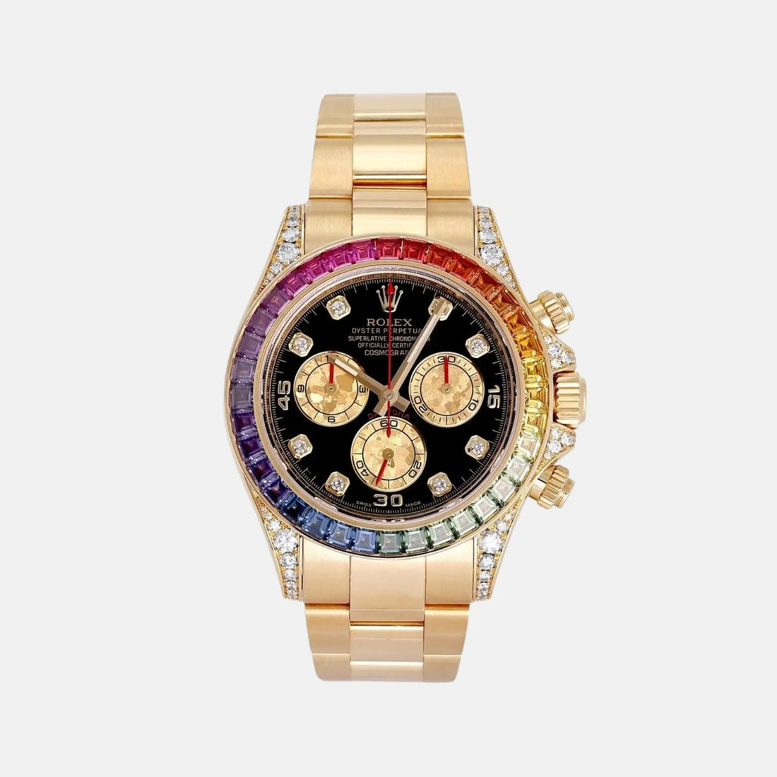 Rolex Daytona 116598RBOW Rainbow Yellow Gold Sapphire Bezel