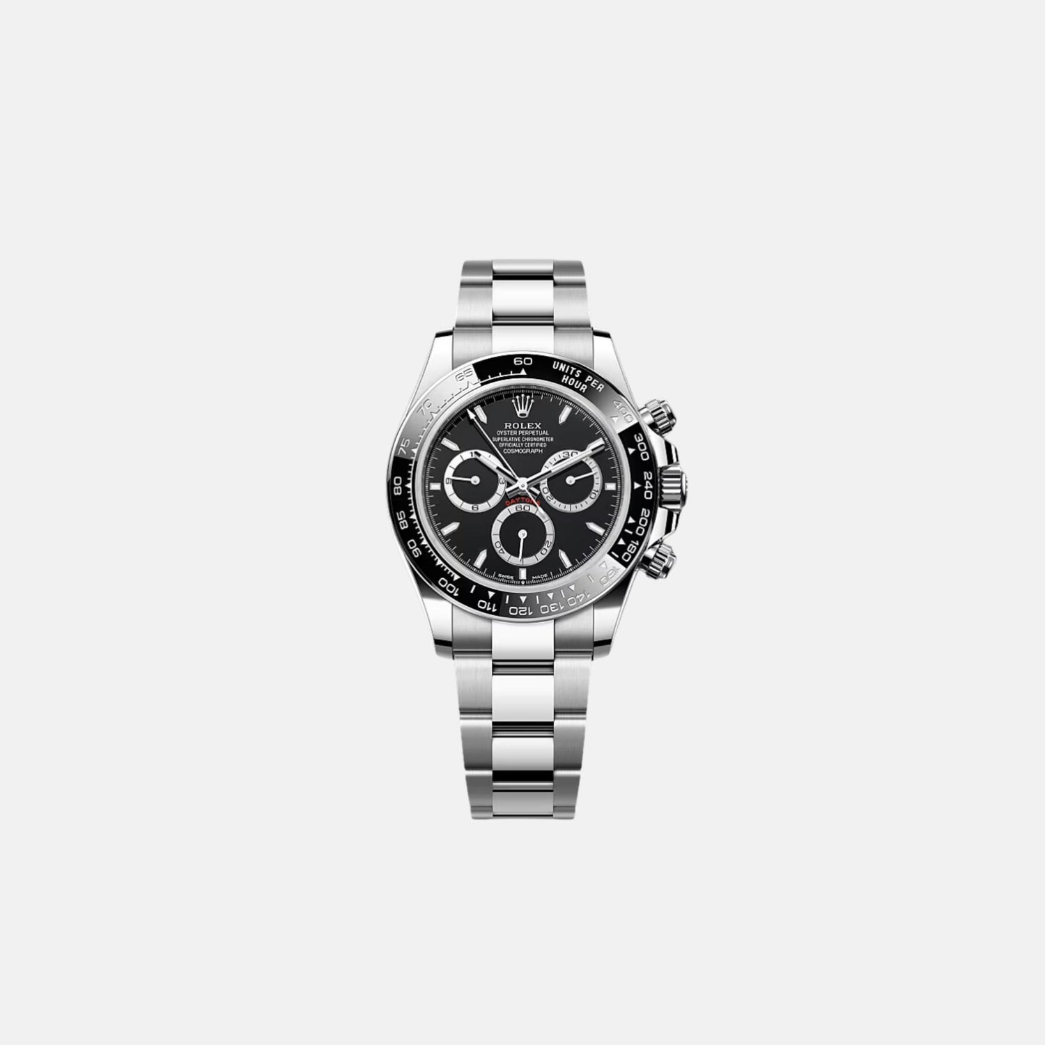Rolex Daytona 126500LN-0002 Oystersteel Black Dial Counter Rings, Front