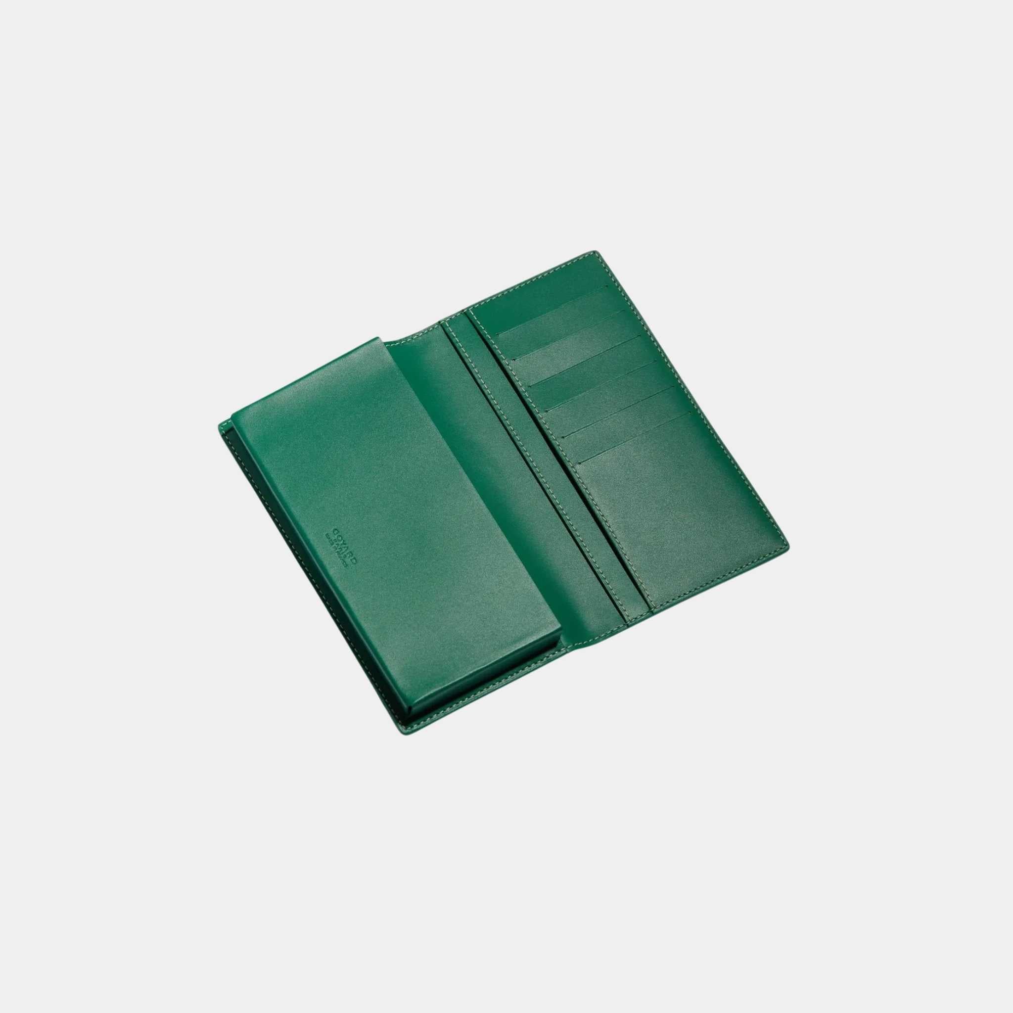 Goyard Saint-Lambert Wallet, Green, Open