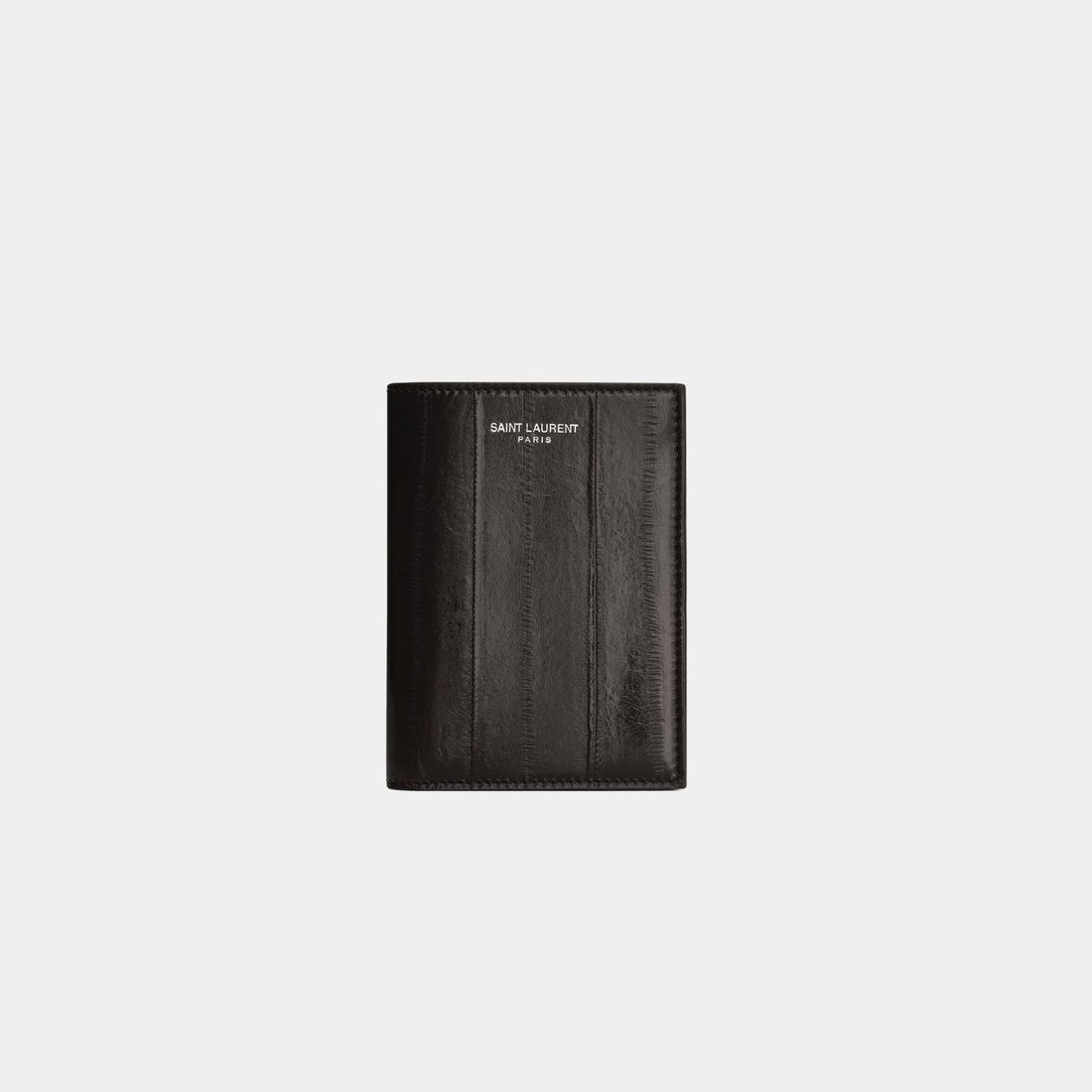 Saint Laurent Paris Credit Card Wallet Burnt Brown Eel, Front