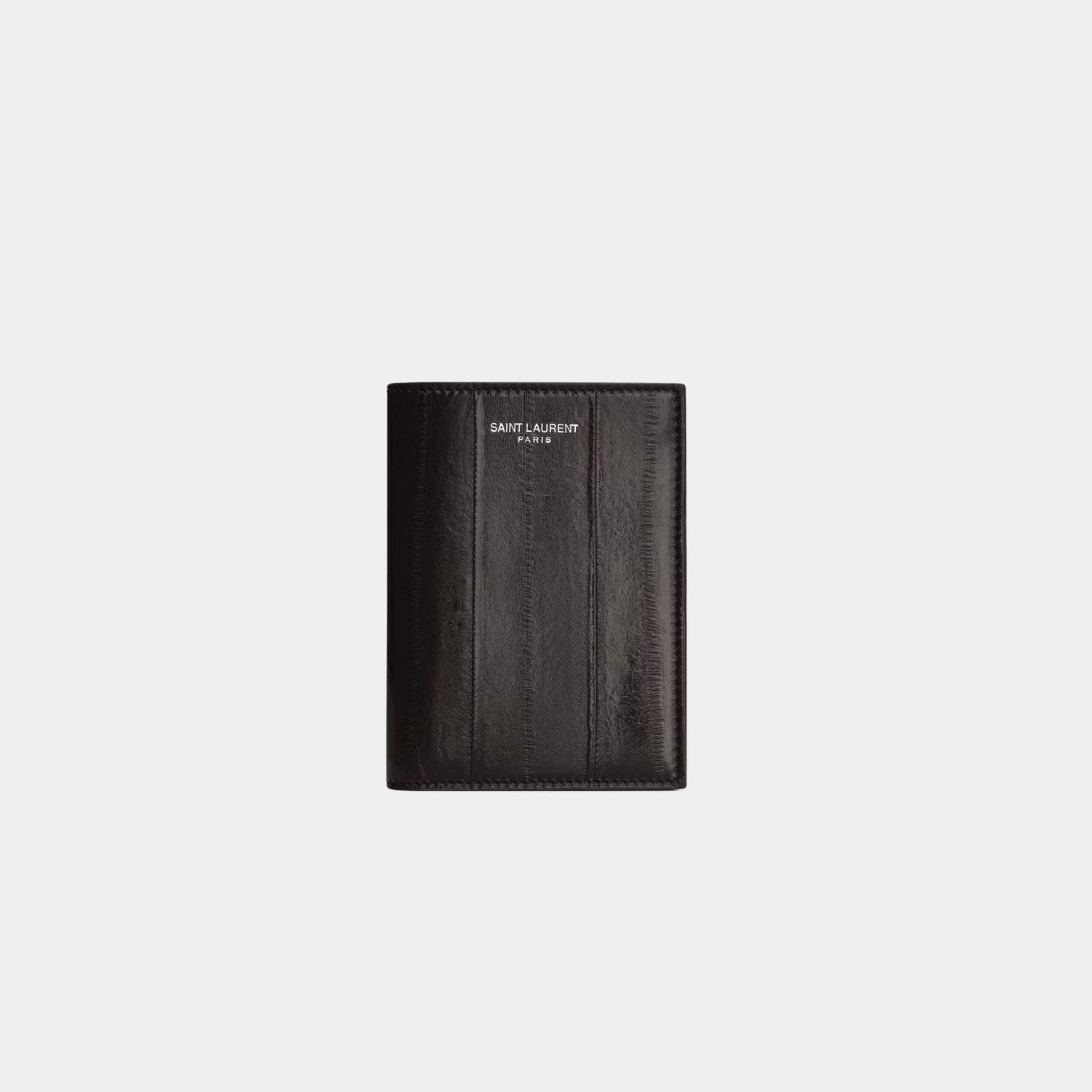 Saint Laurent Paris Credit Card Wallet Burnt Brown Eel, Front