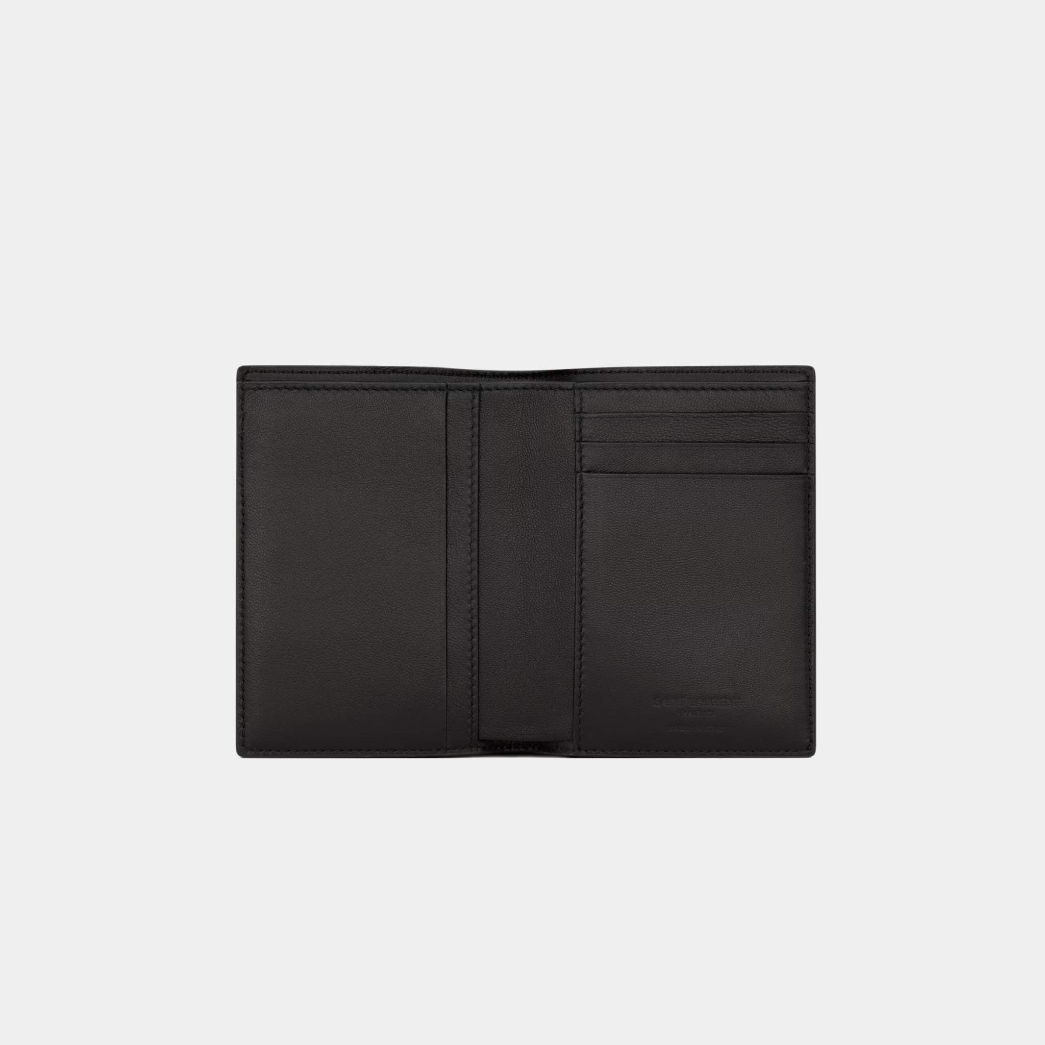 Saint Laurent Paris Credit Card Wallet Burnt Brown Eel, Inside