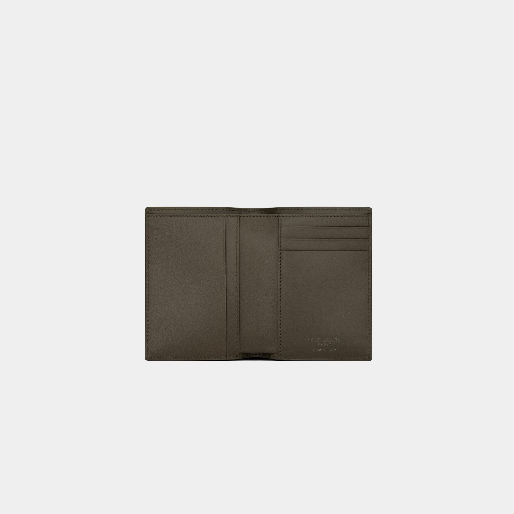 Saint Laurent Paris Credit Card Wallet Smooth Light Musk Leather, Inside