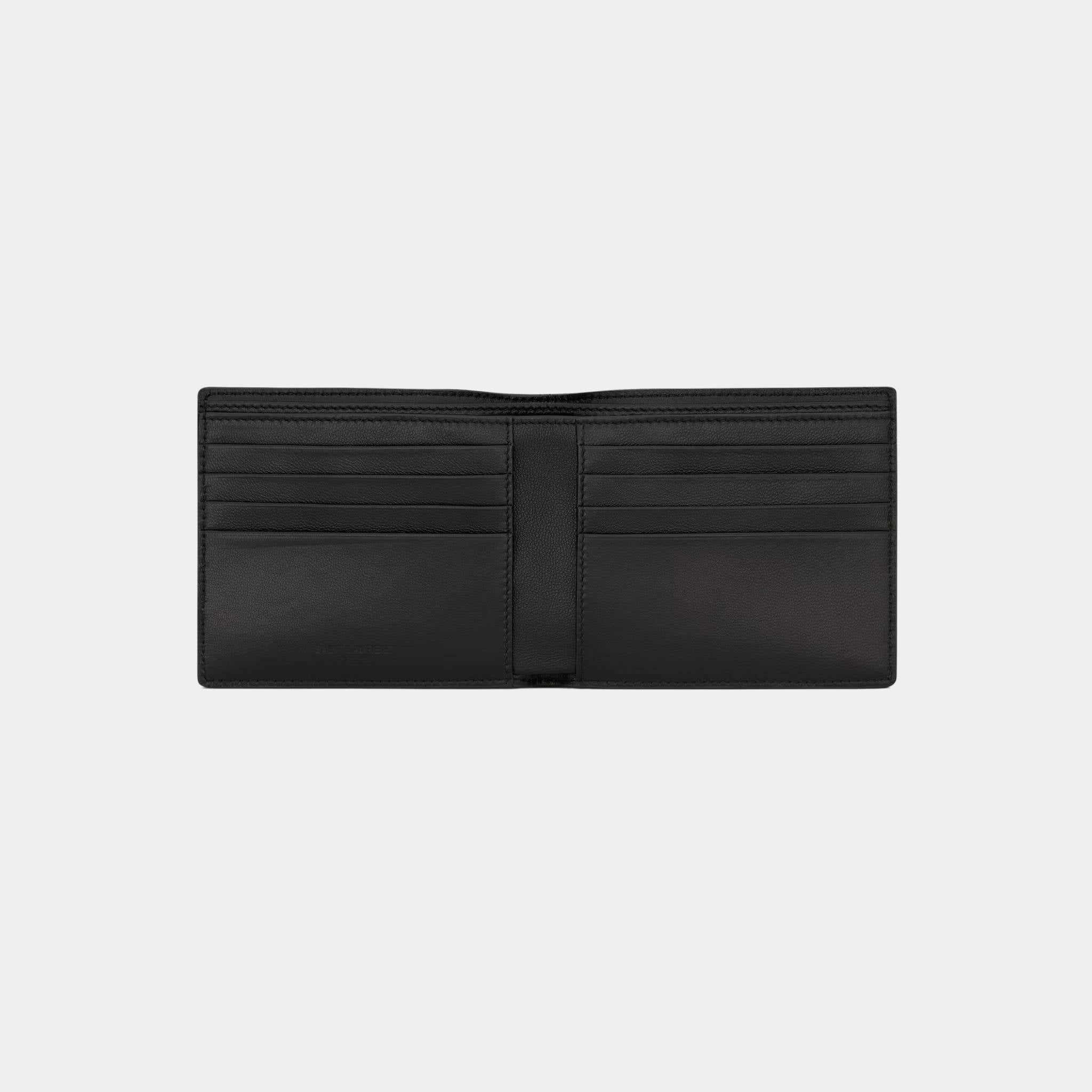 Saint Laurent Paris East/West Wallet In Burnt Brown Eel, Inside