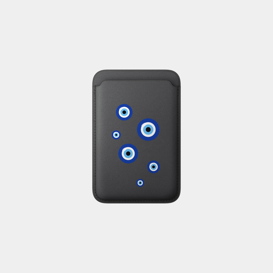 SANDS MagSafe Wallet in Black, Evil Eye design, printed