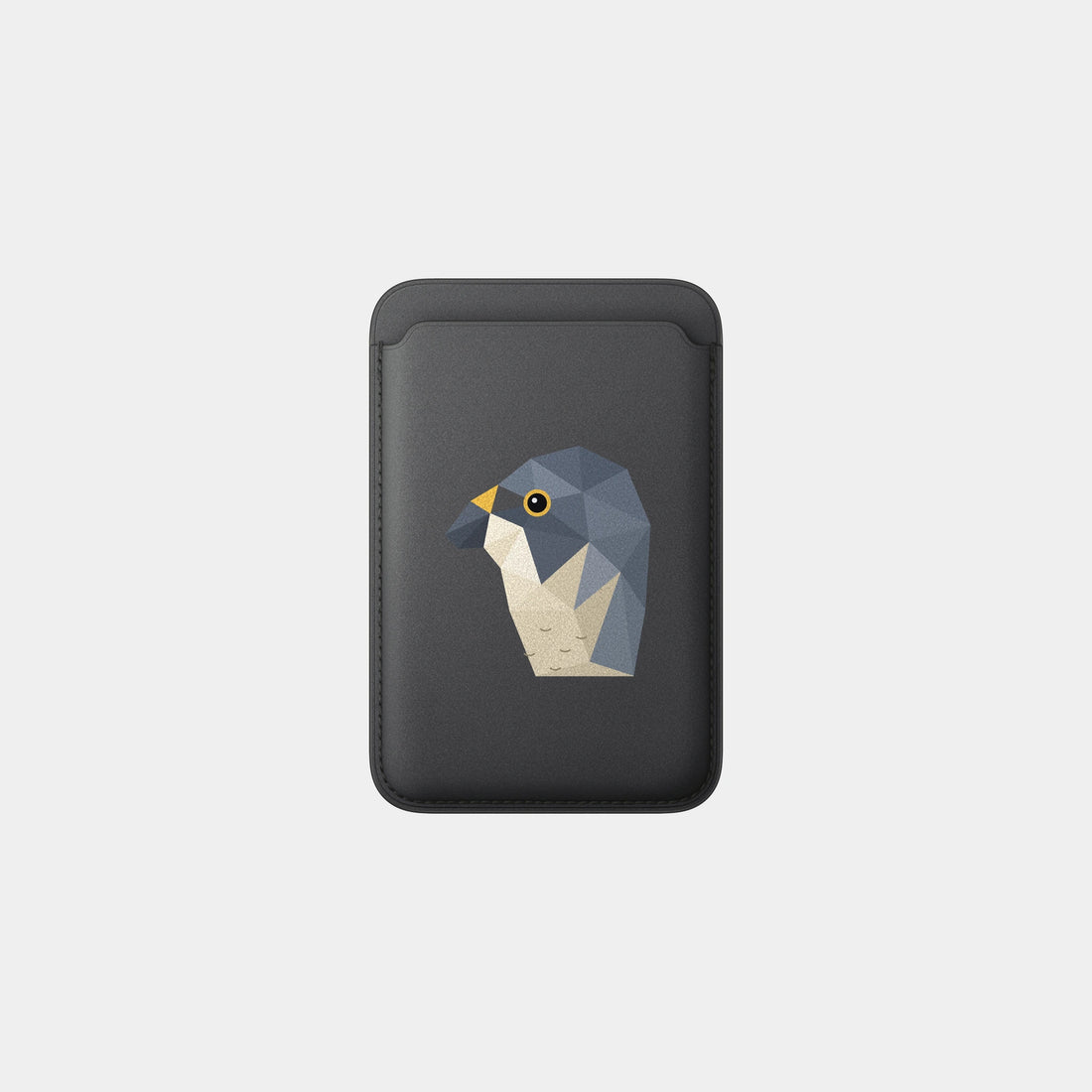 Falcon motif on the SANDS MagSafe card holder in Black