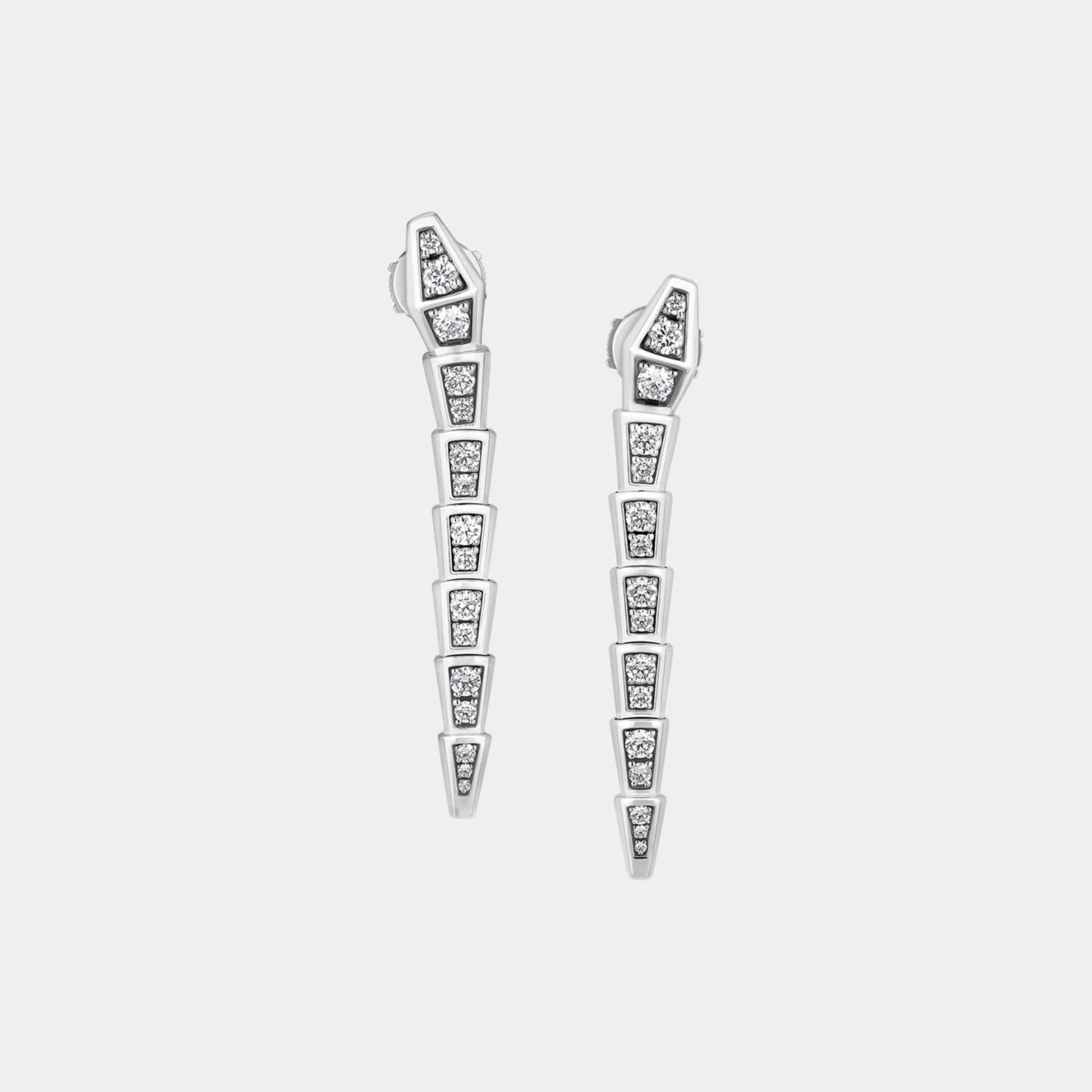 Bvlgari Serpenti Viper Pendant Earrings with Full Pave Diamonds, Front