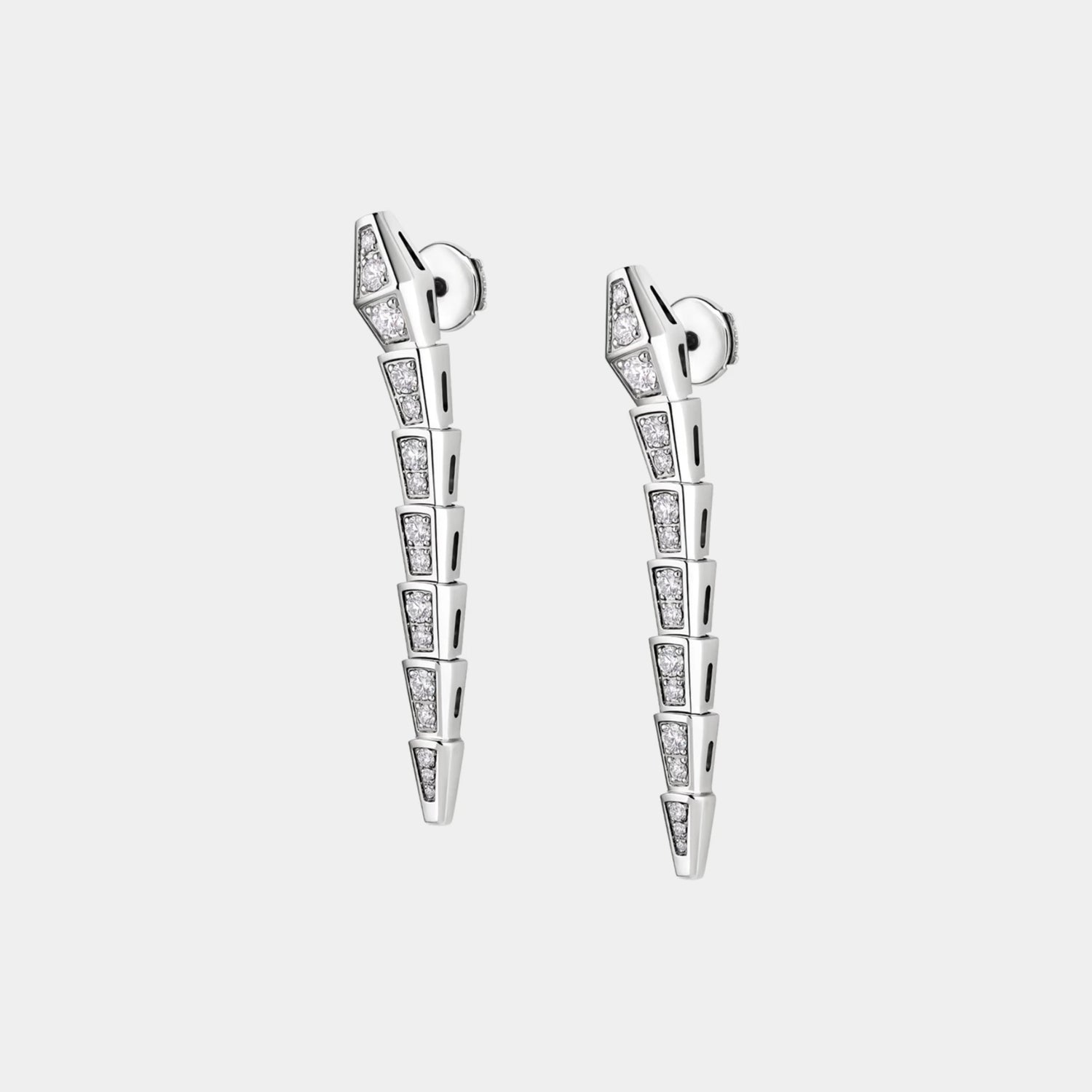 Bvlgari Serpenti Viper Pendant Earrings with Full Pave Diamonds, Side