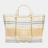 Shopping Bag, Cruise 2024/25, Ecru, Blue & Yellow, Front View