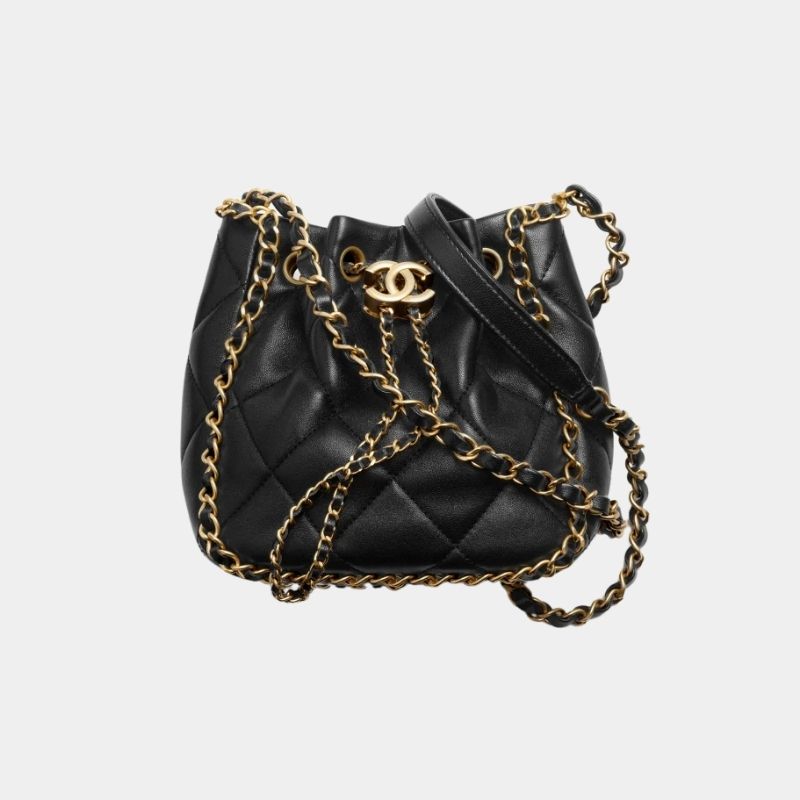 Small Bucket Bag, Fall-Winter 2024/25 Pre-Collection, Black, Front View