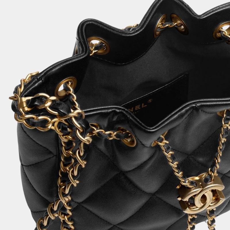 Small Bucket Bag, Fall-Winter 2024/25 Pre-Collection, Black, Interior View