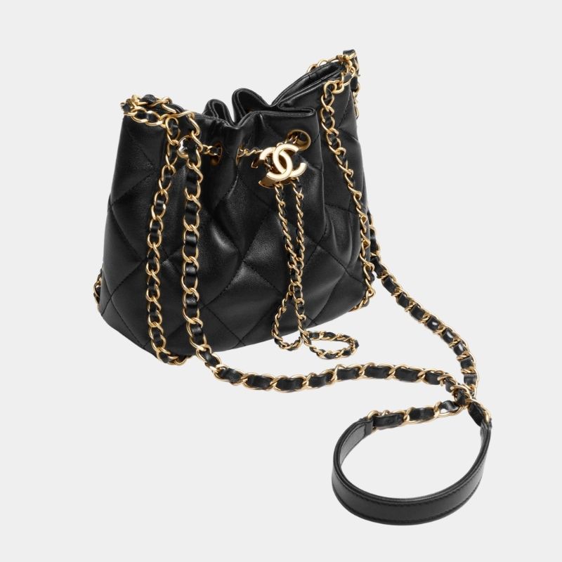 Small Bucket Bag, Fall-Winter 2024/25 Pre-Collection, Black, Side View