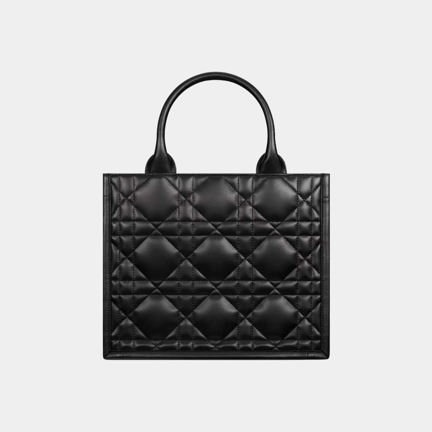 Small Dior Book Tote Macrocannage Calfskin, Black, Back