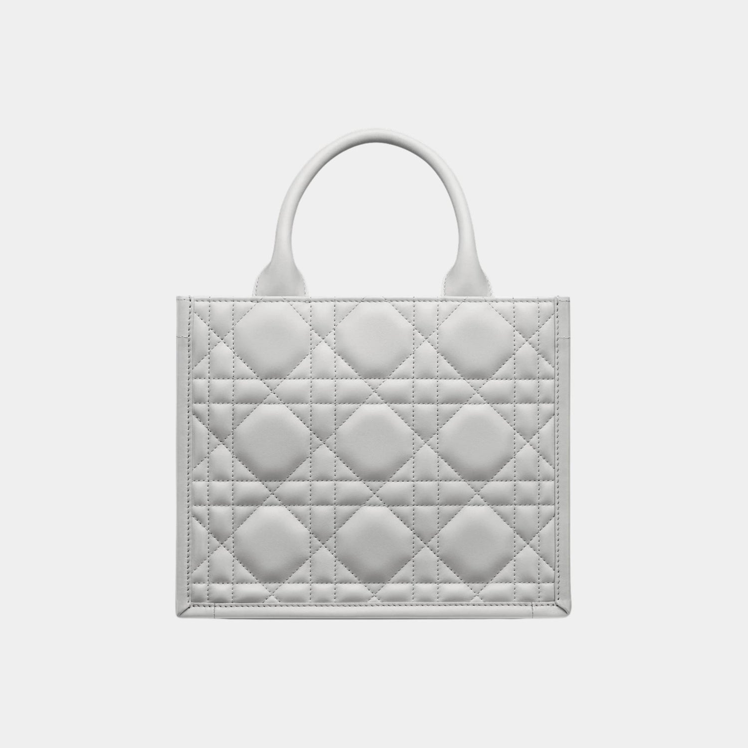 Small Dior Book Tote Macrocannage Calfskin, Cloud Grey, Back