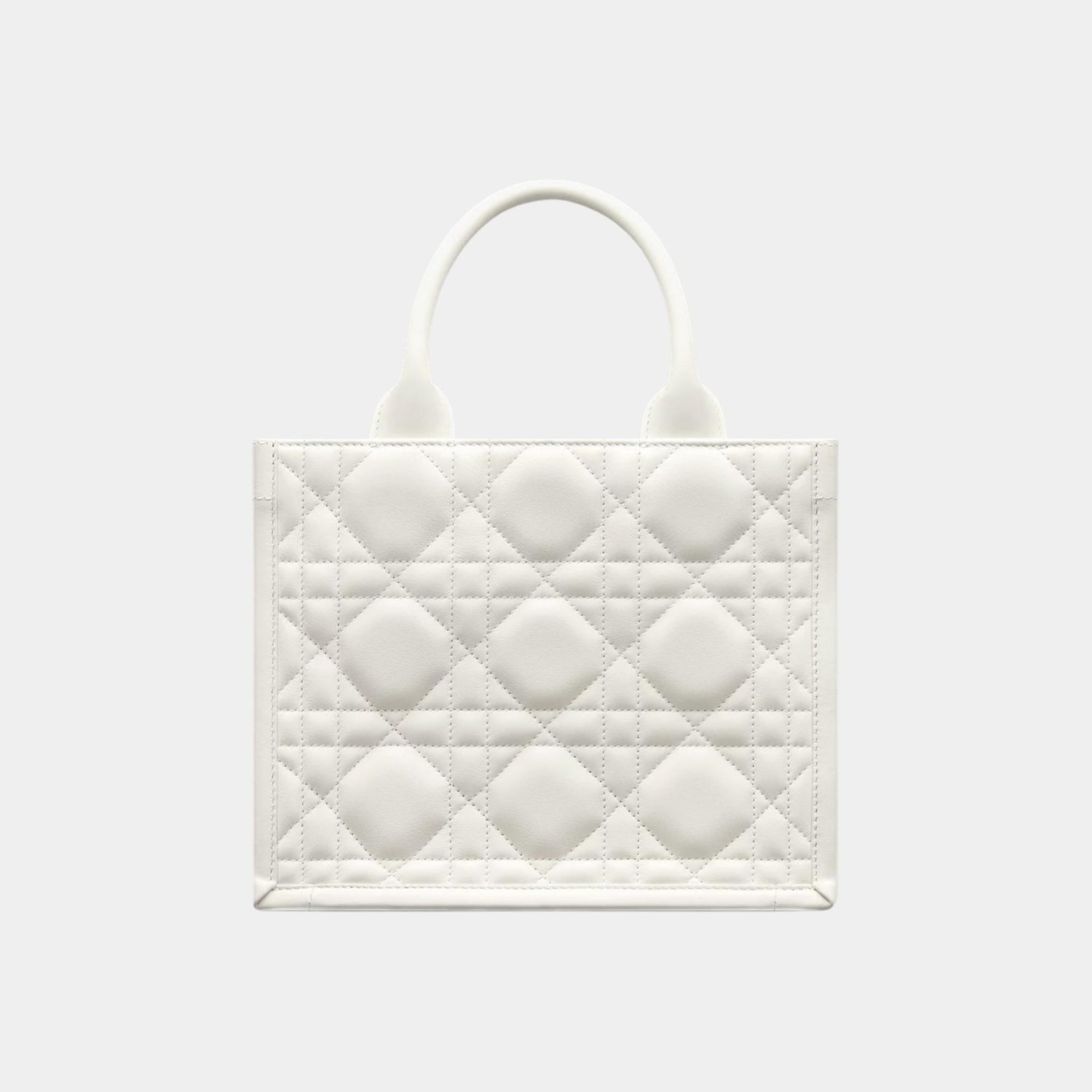 Small Dior Book Tote Macrocannage Calfskin, Latte, Back