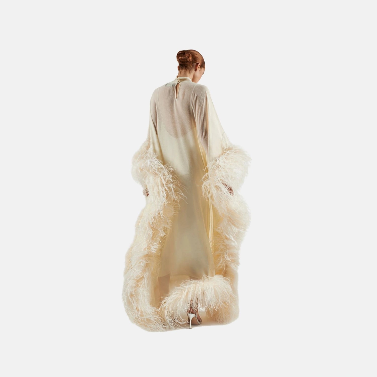 Taller Marmo Casta Diva Spirito Kaftan in Ivory, Back