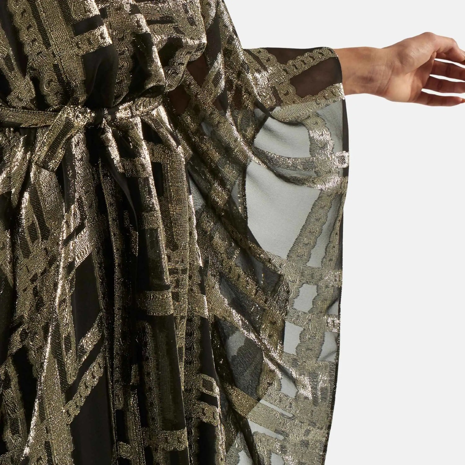 Taller Marmo Enigma Kaftan in Black, Close