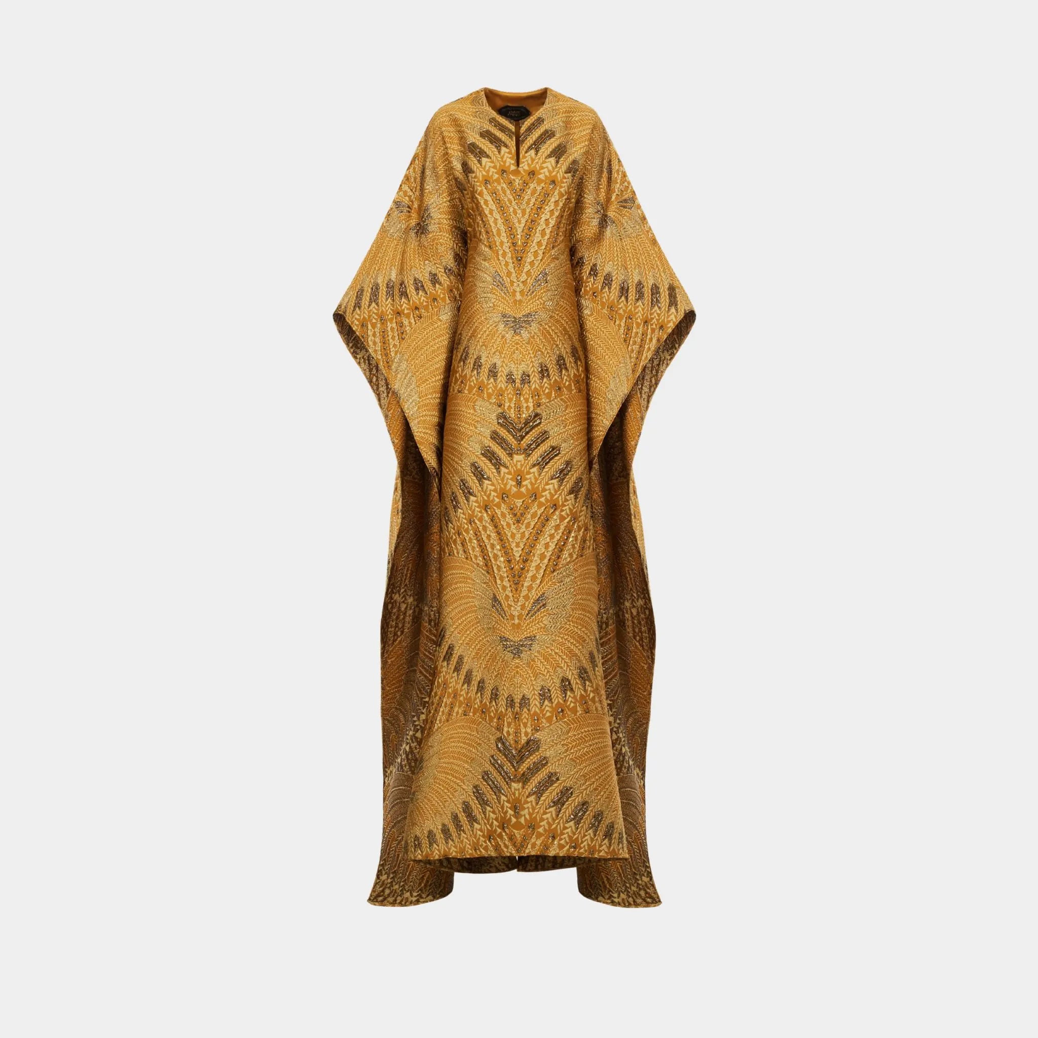 Iman Royale Kaftan In Amber, Front 