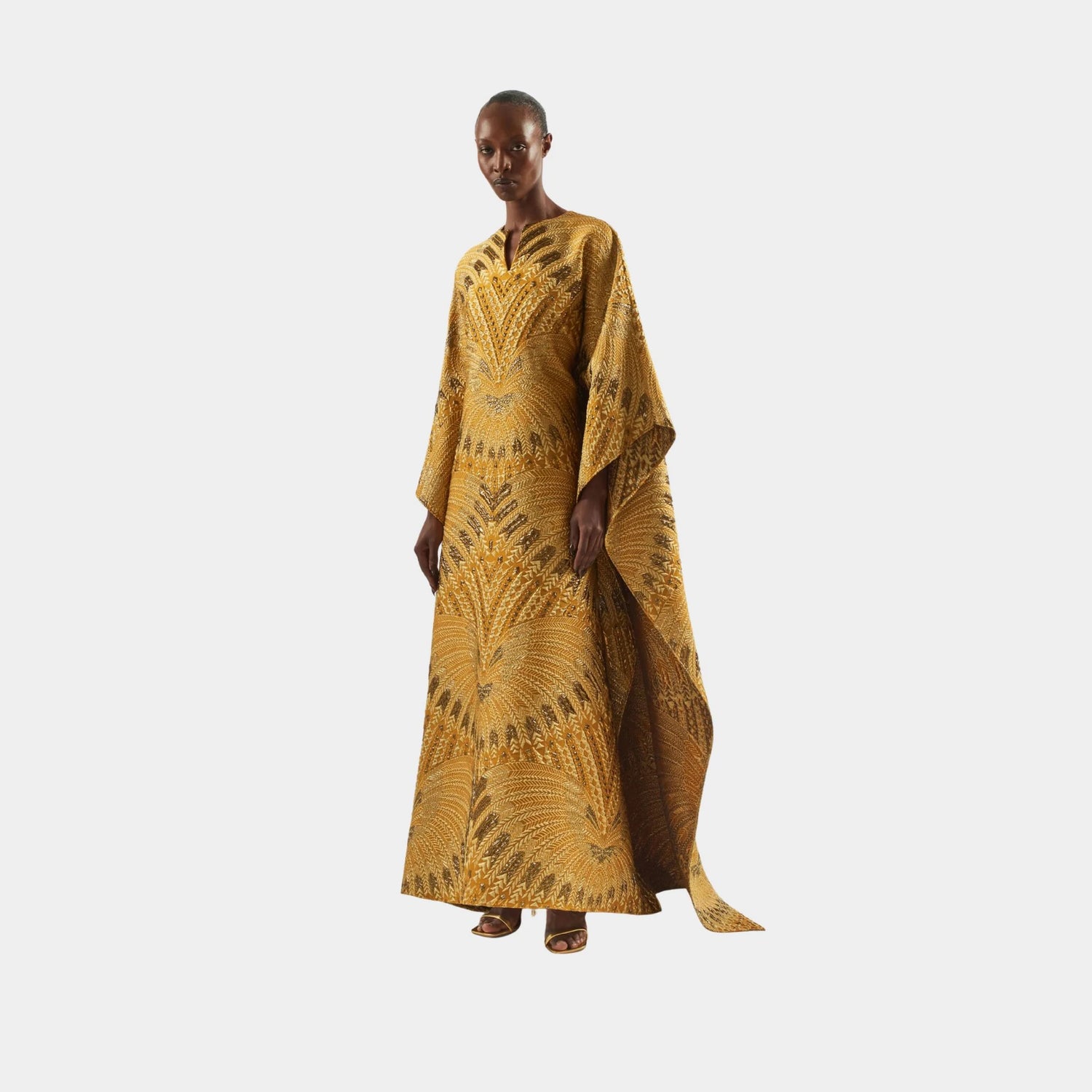 Iman Royale Kaftan In Amber, Side
