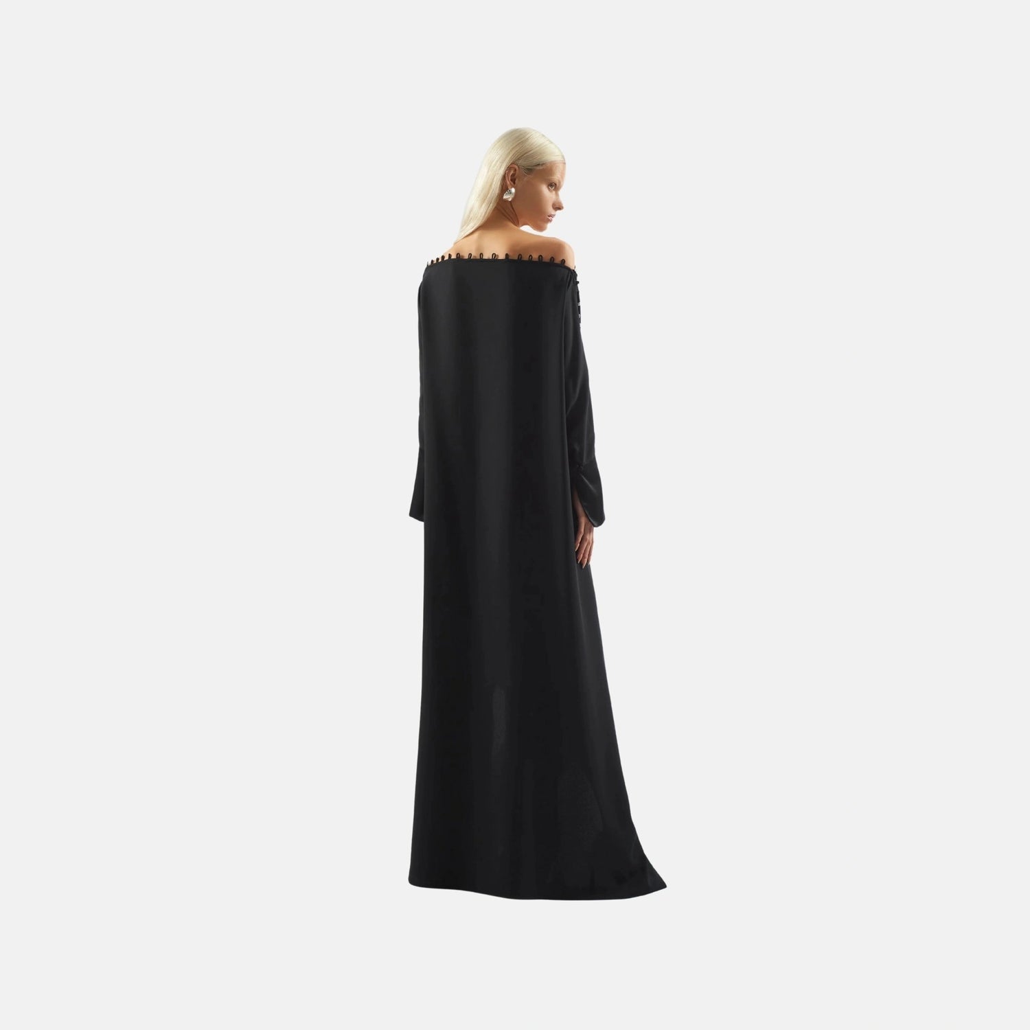 Taller Marmo Mila Crystal Kaftan in Black, Back