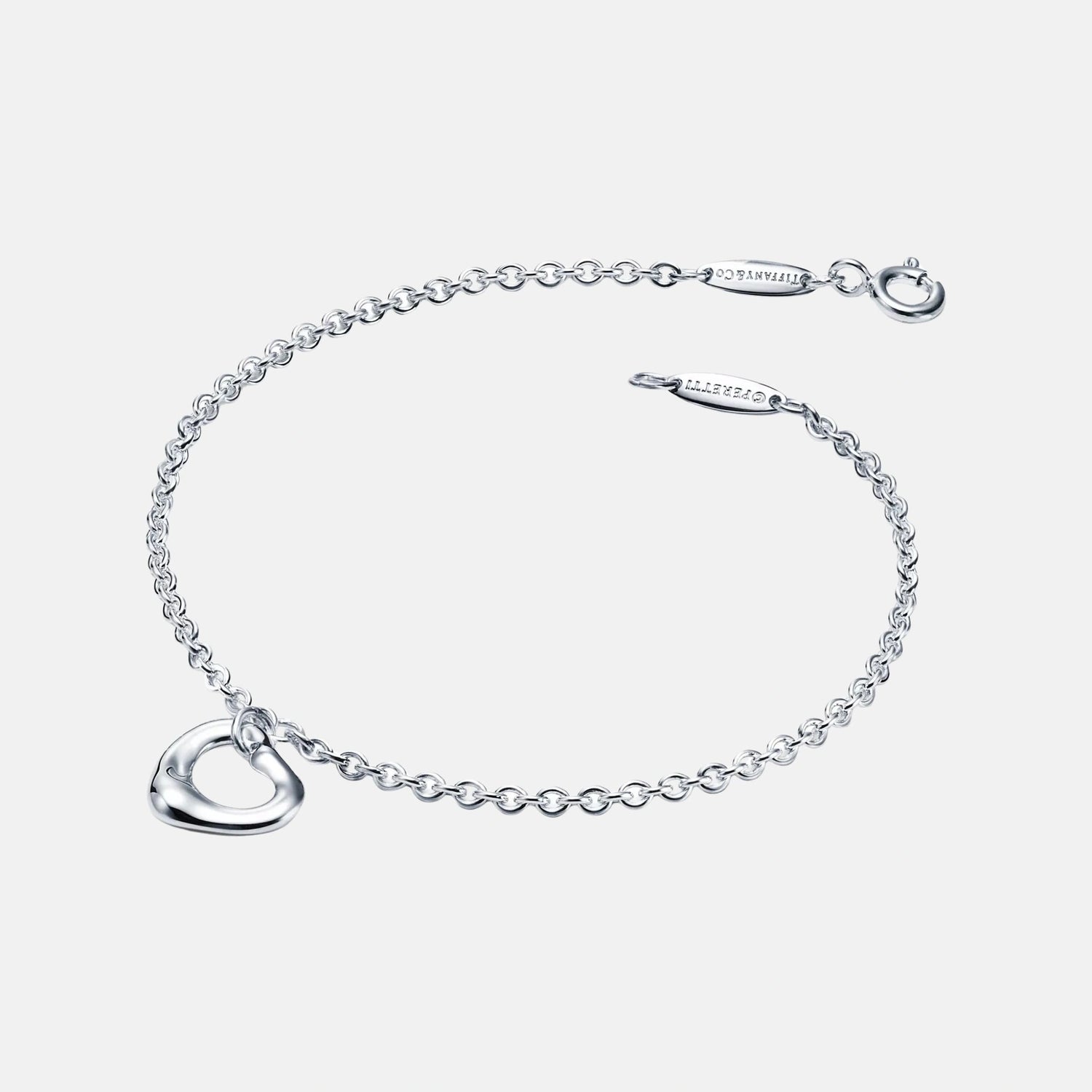 Tiffany and Co Elsa Peretti Open Heart Bracelet Silver, Open