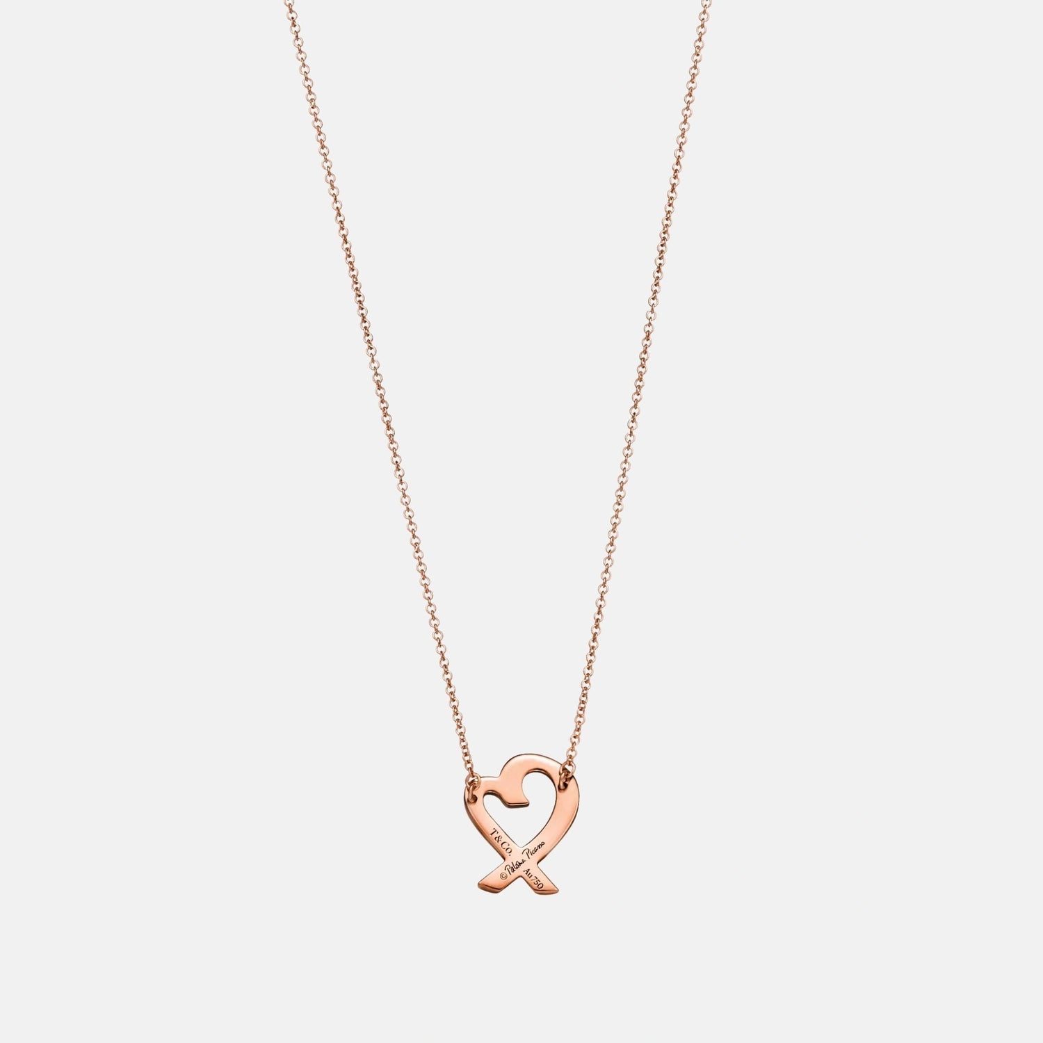 Tiffany and Co Paloma Picasso Loving Heart Pendant Rose Gold, Back