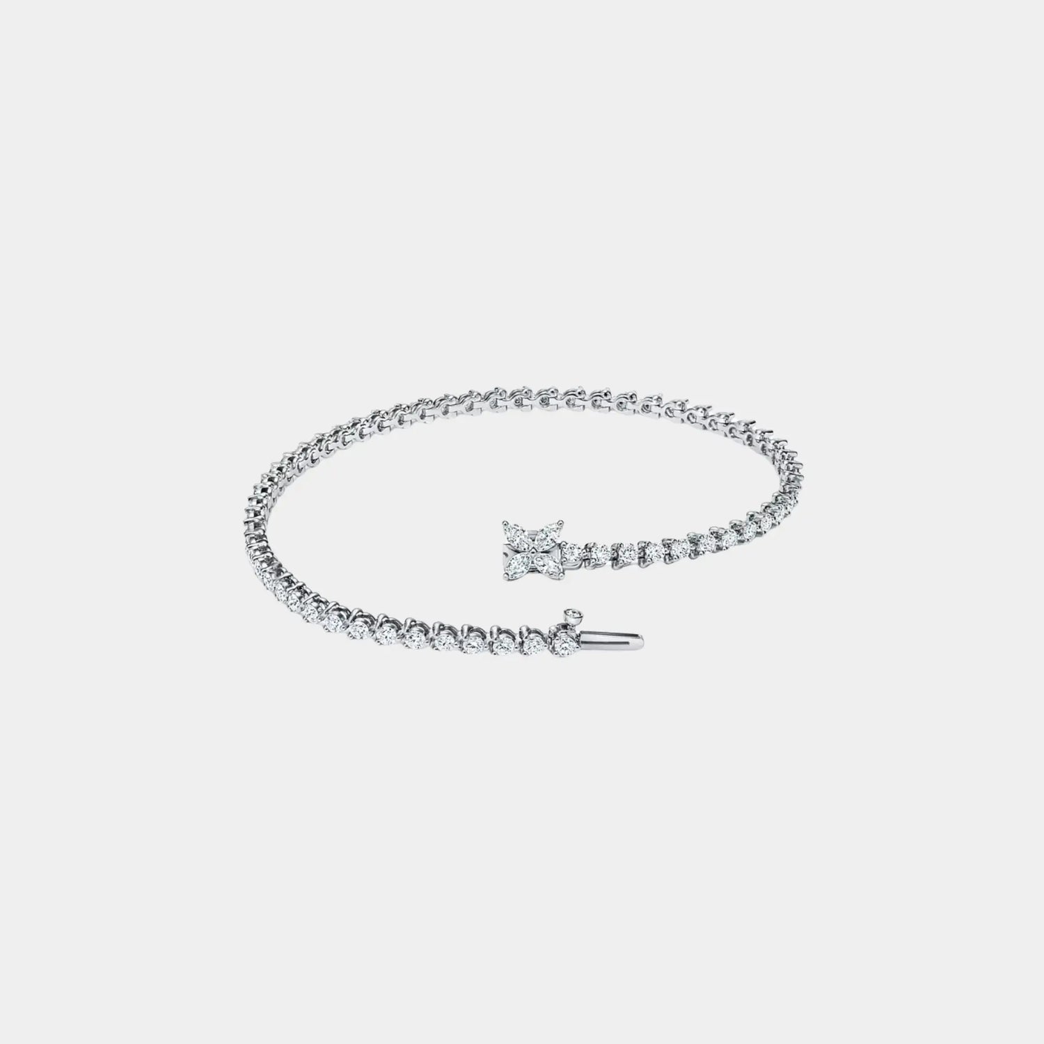 Tiffany &amp; Co Cluster Tennis Bracelet in Platinum with Diamonds